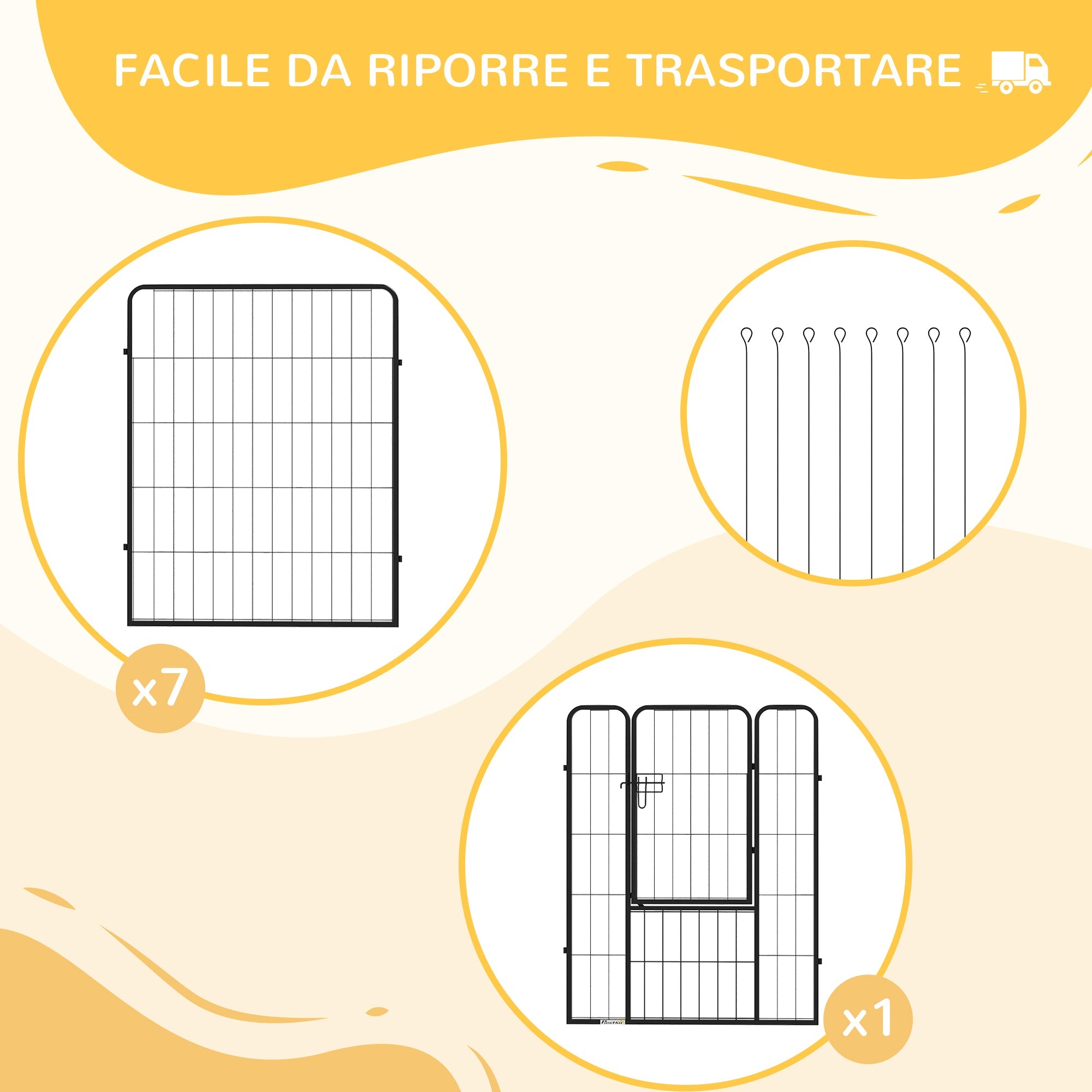 EASYCOMFORT Hondenhek 8 panelen 79x100 cm