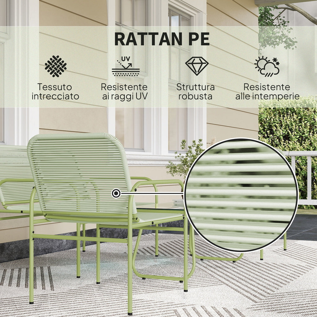 EasyComfort Salotto tuinlounge rattan 4-zits groen