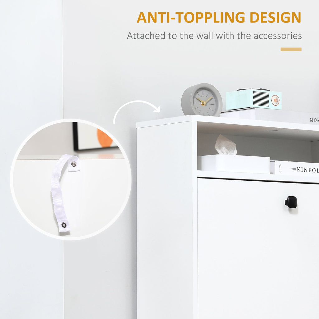 EasyComfort Scarpiera 3 Scompartimenti (18 Paia di Scarpe) e 1 Ripiano Portaoggetti white