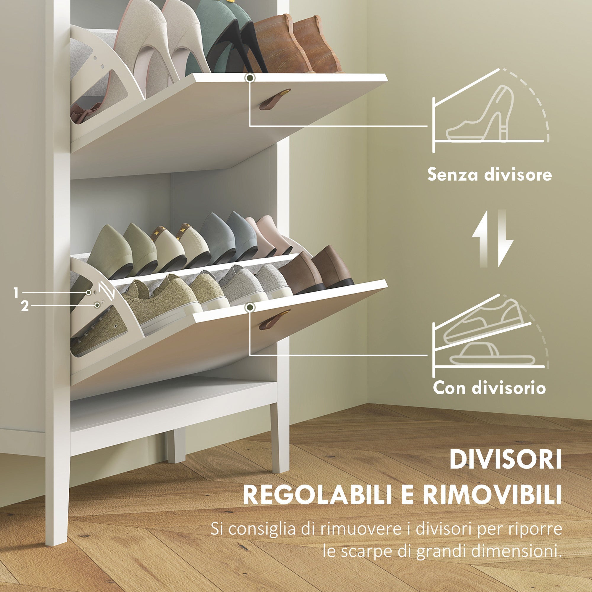 EasyComfort Scarpiera Slim schoenenkast 14 paar, 80x24x95.5 cm