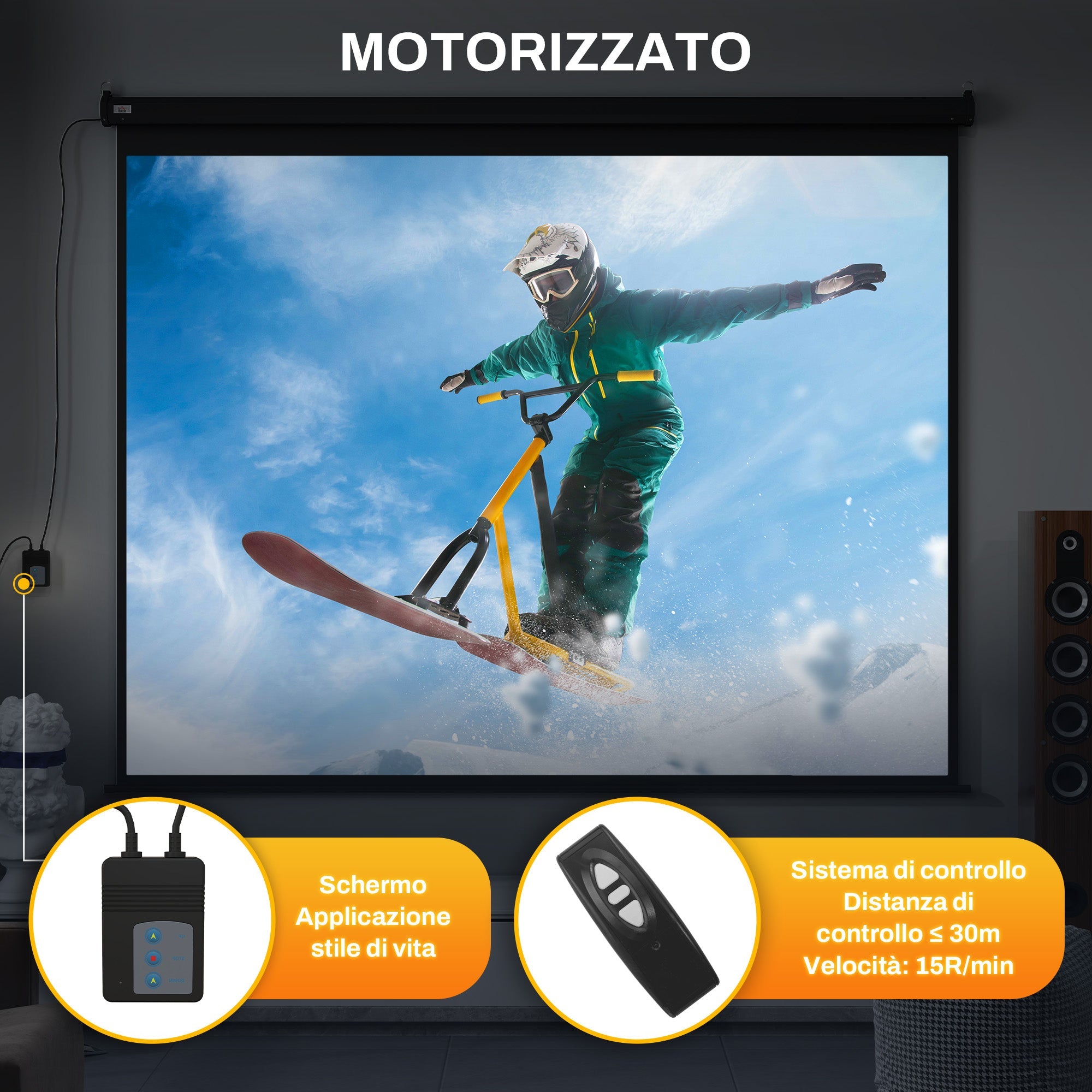 EasyComfort Motorisch projectiescherm 120" (4:3) - 244x183 cm, zwart