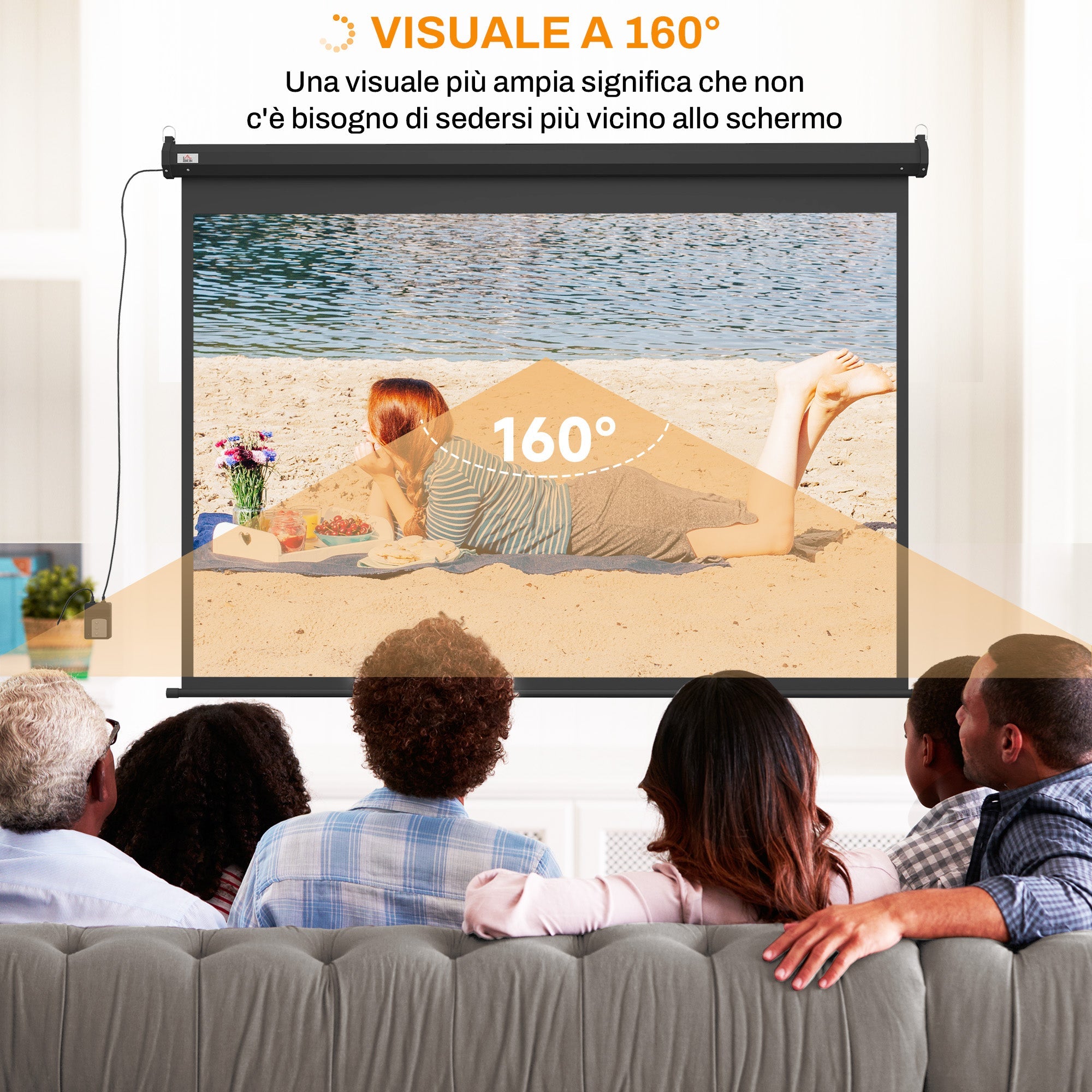 EasyComfort 89\" motorisch projectiescherm 4:3 (171x130 cm) zwart