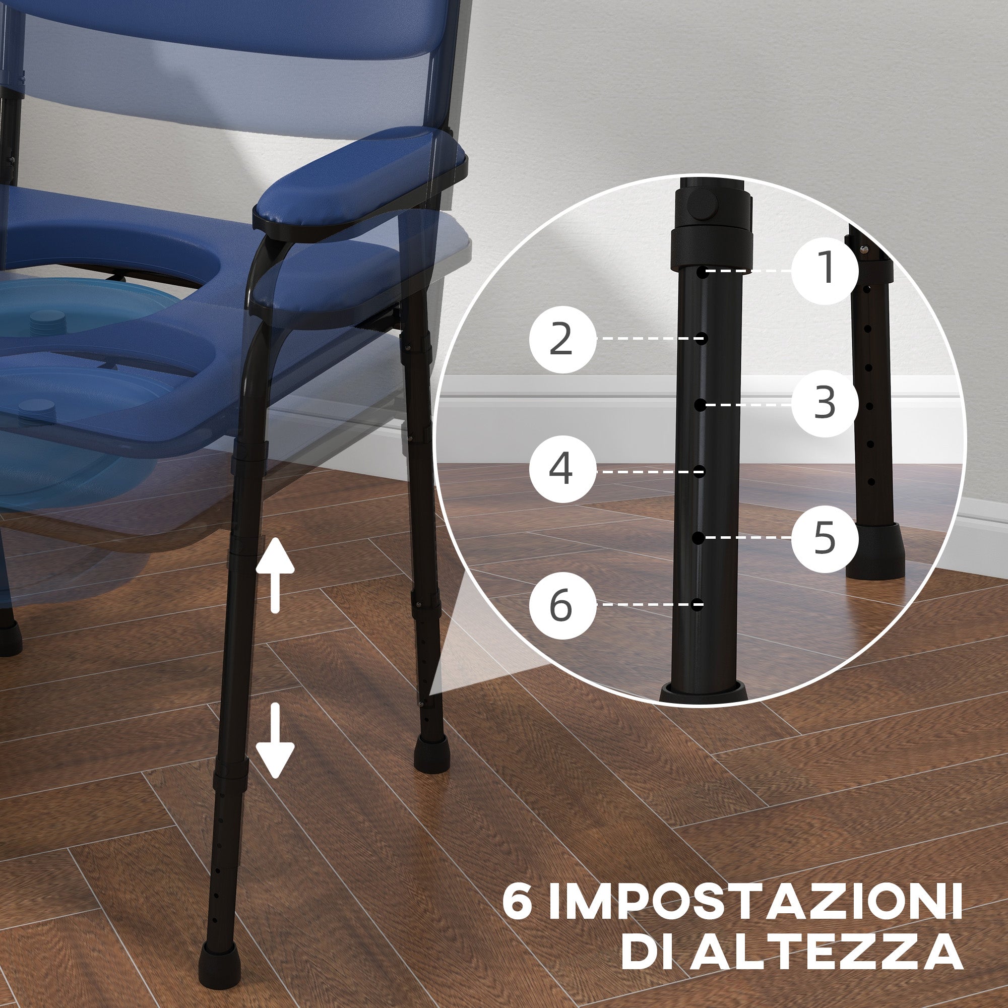 EasyComfort Sedia Comoda 5-in-1 comfortstoel verstelbaar blauw
