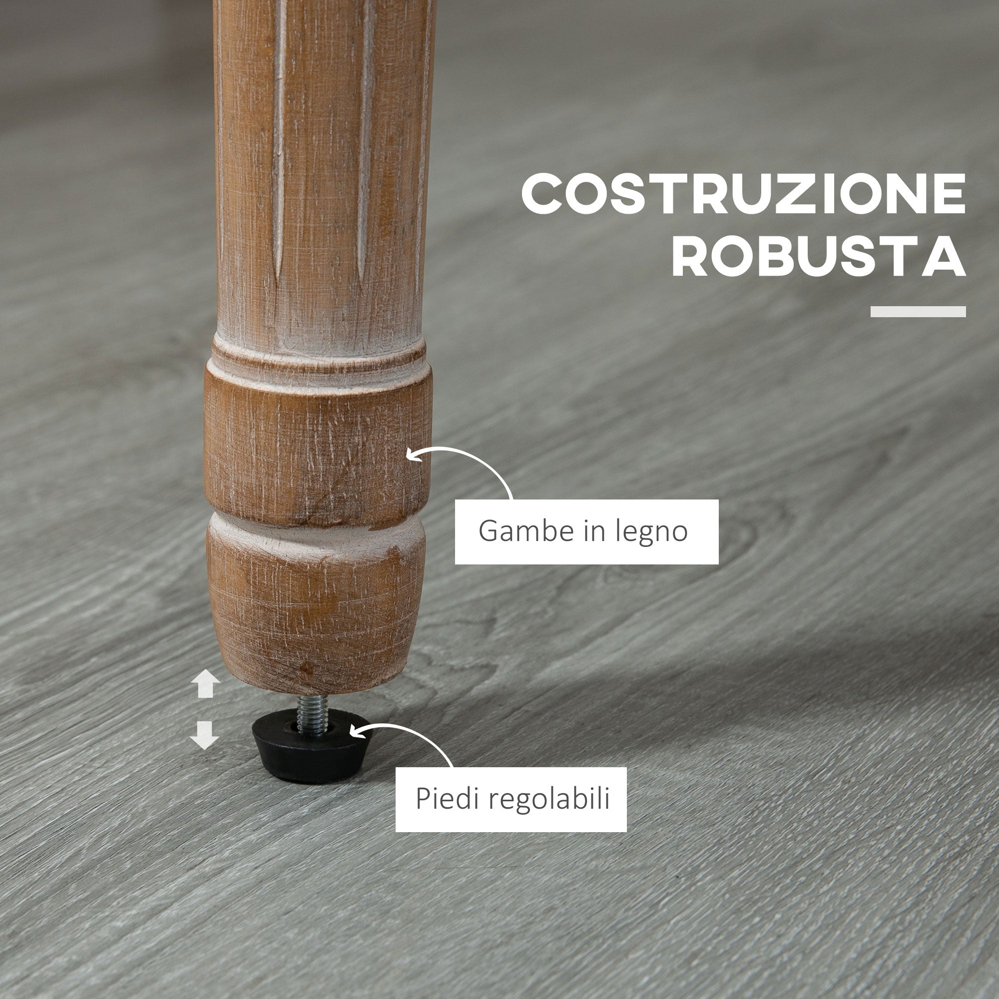 EasyComfort Sedia da Salotto Stile Classico Imbottita with Rivestimento in Tessuto, 56x56x96cm, white Crema