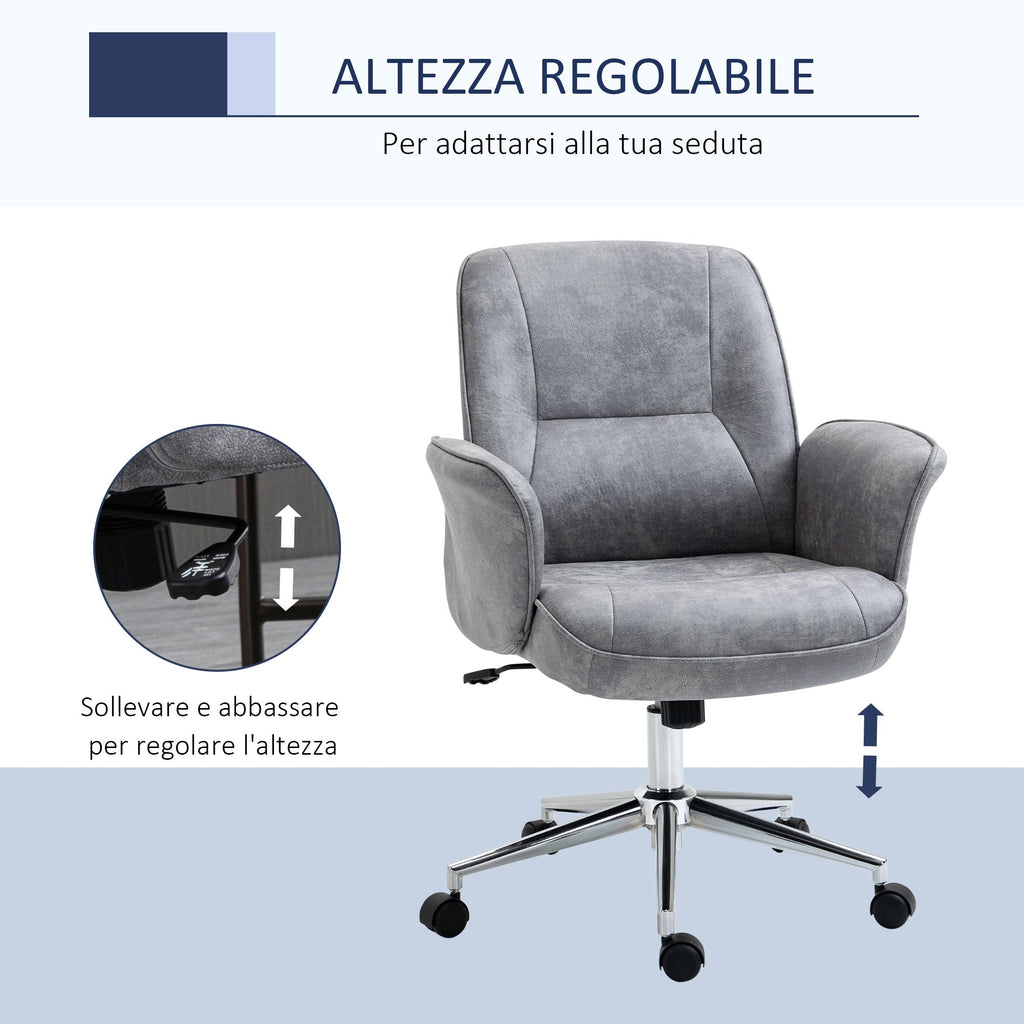 EasyComfort ergonomische bureaustoel microvezel grijs 67x69x92-102 cm