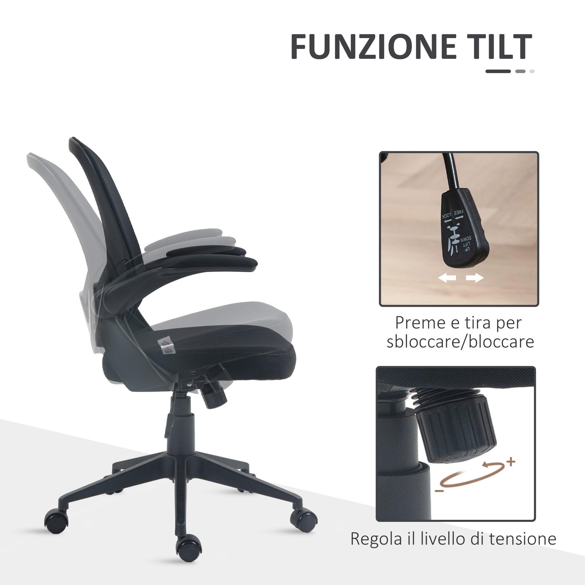 EasyComfort Ergonomische bureaustoel, verstelbaar, zwart