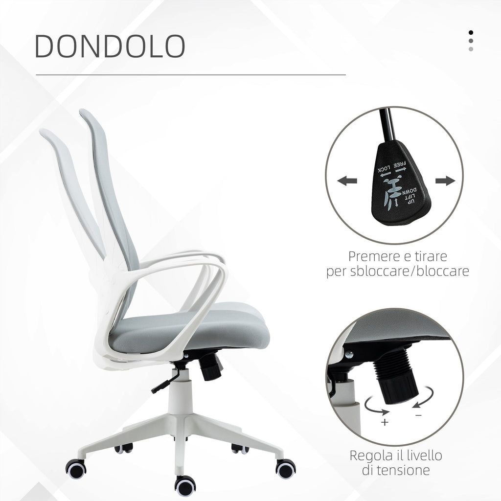 Easycomfort Sedia da Ufficio Ergonomica with Altezza Regolabile e Funzione di Inclinazione, 62x56x110-119.5 cm