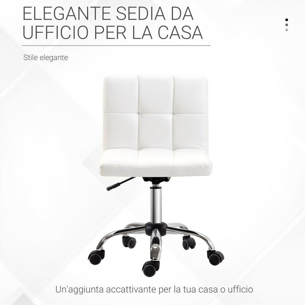 Easycomfort Sedia da Ufficio Ergonomica, Sedia Girevole Altezza Regolabile in Pelle Sintetica 46 × 51 × 80-92cm