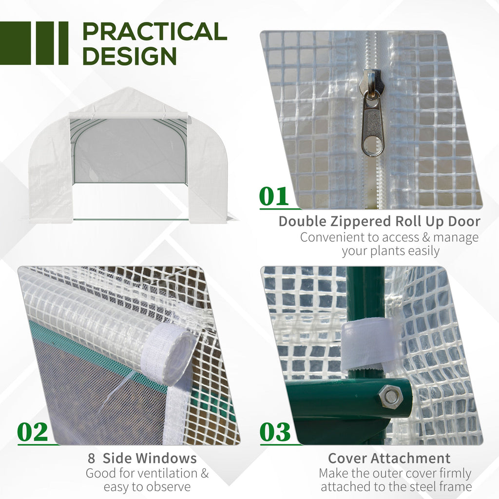 Easycomfort Serra per Orto 6x3x2m - Tuinkas met 8 ramen en oprolbare deur