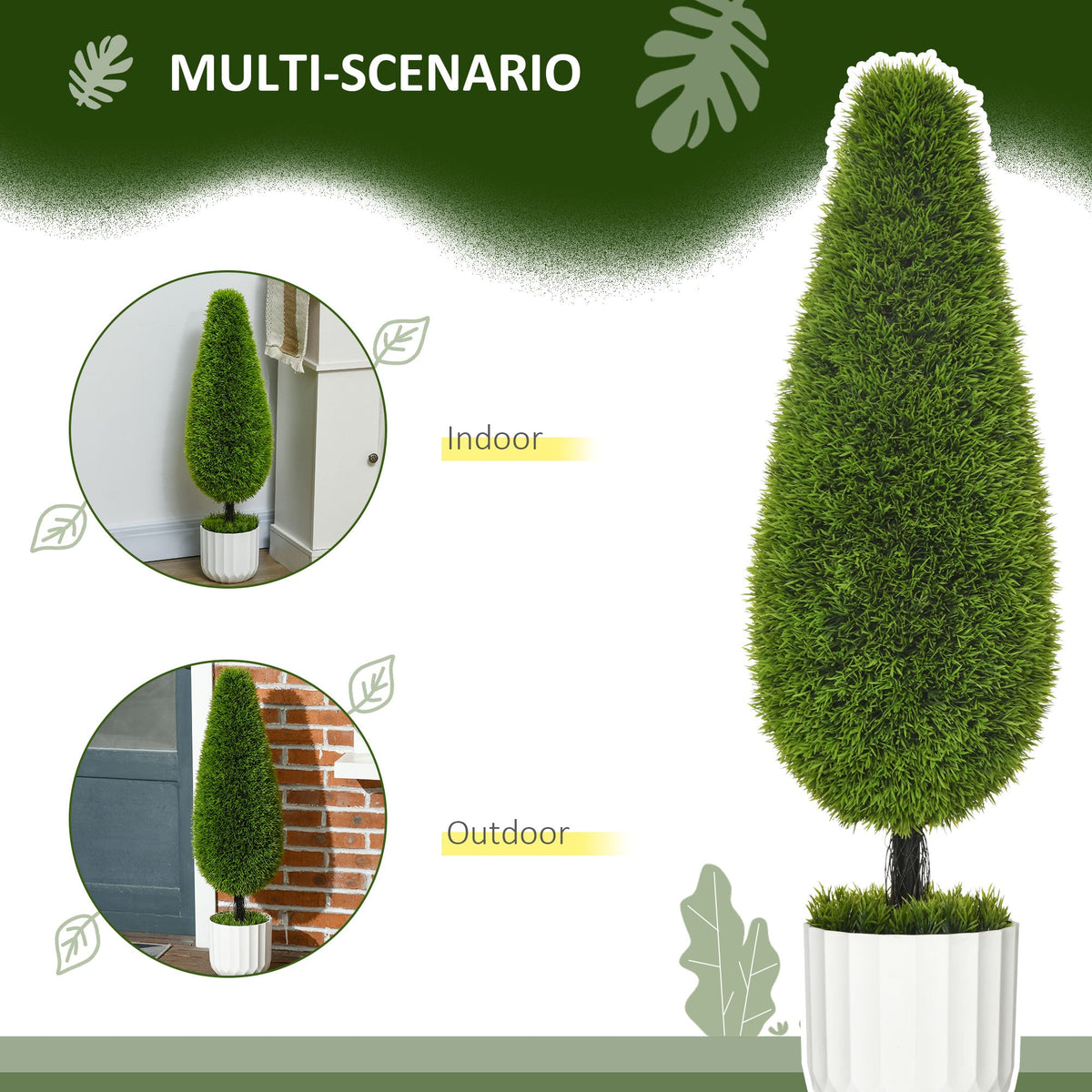 EasyComfort Set 2 cipressen kunstplanten met pot Ø12 x 16A cm