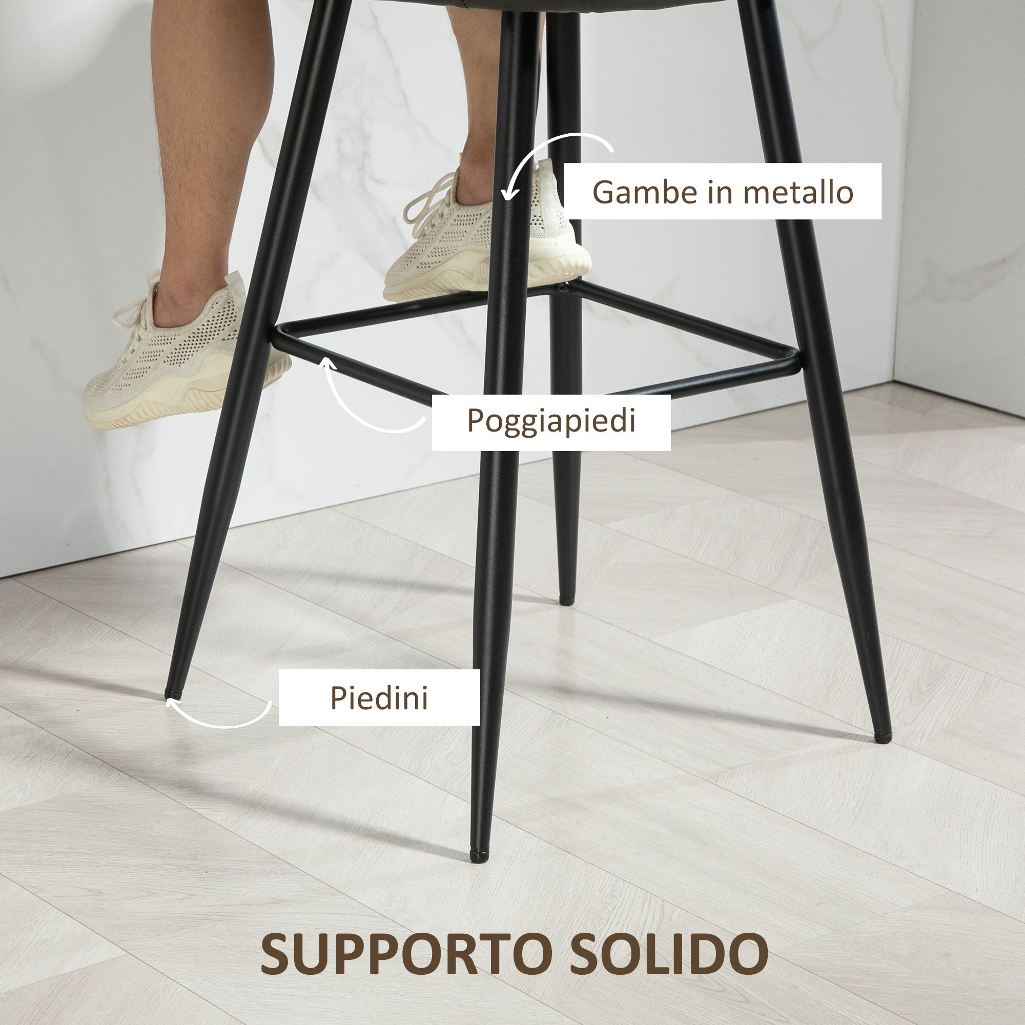 EasyComfort Set 2 barstoelen modern, antraciet
