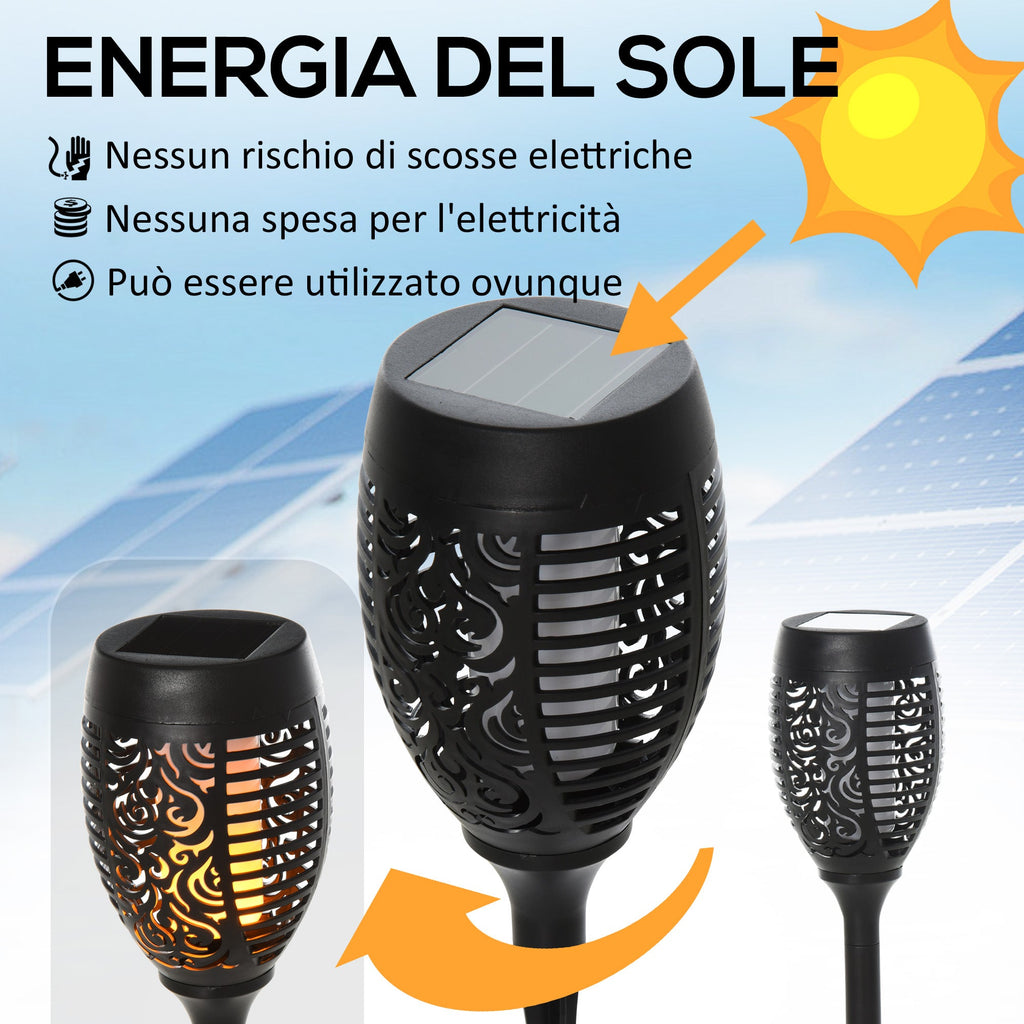 EasyComfort Set 4 LED-solarlampen buiten met piketten