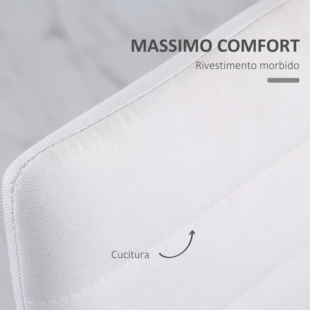 EasyComfort Set 4 Sedie per Soggiorno Imbottite in Tessuto, Sedie Sala da Pranzo Moderne with Gambe in Metallo, Capacità 120 kg, white