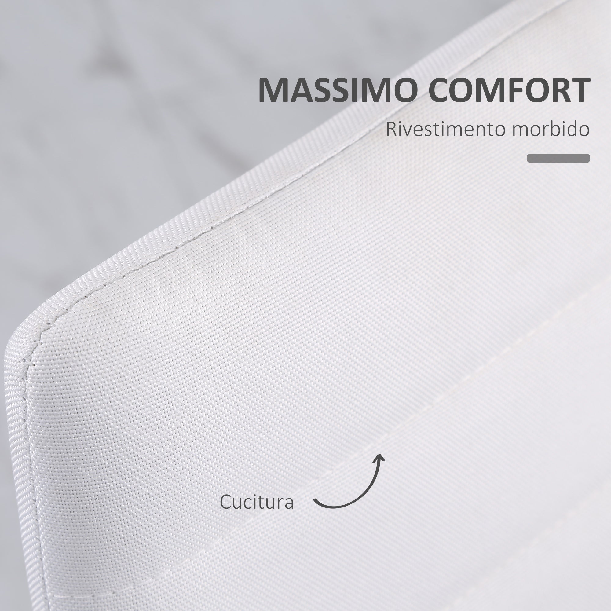 EasyComfort Set 4 Sedie per Soggiorno Imbottite in Tessuto, Sedie Sala da Pranzo Moderne with Gambe in Metallo, Capacità 120 kg, white