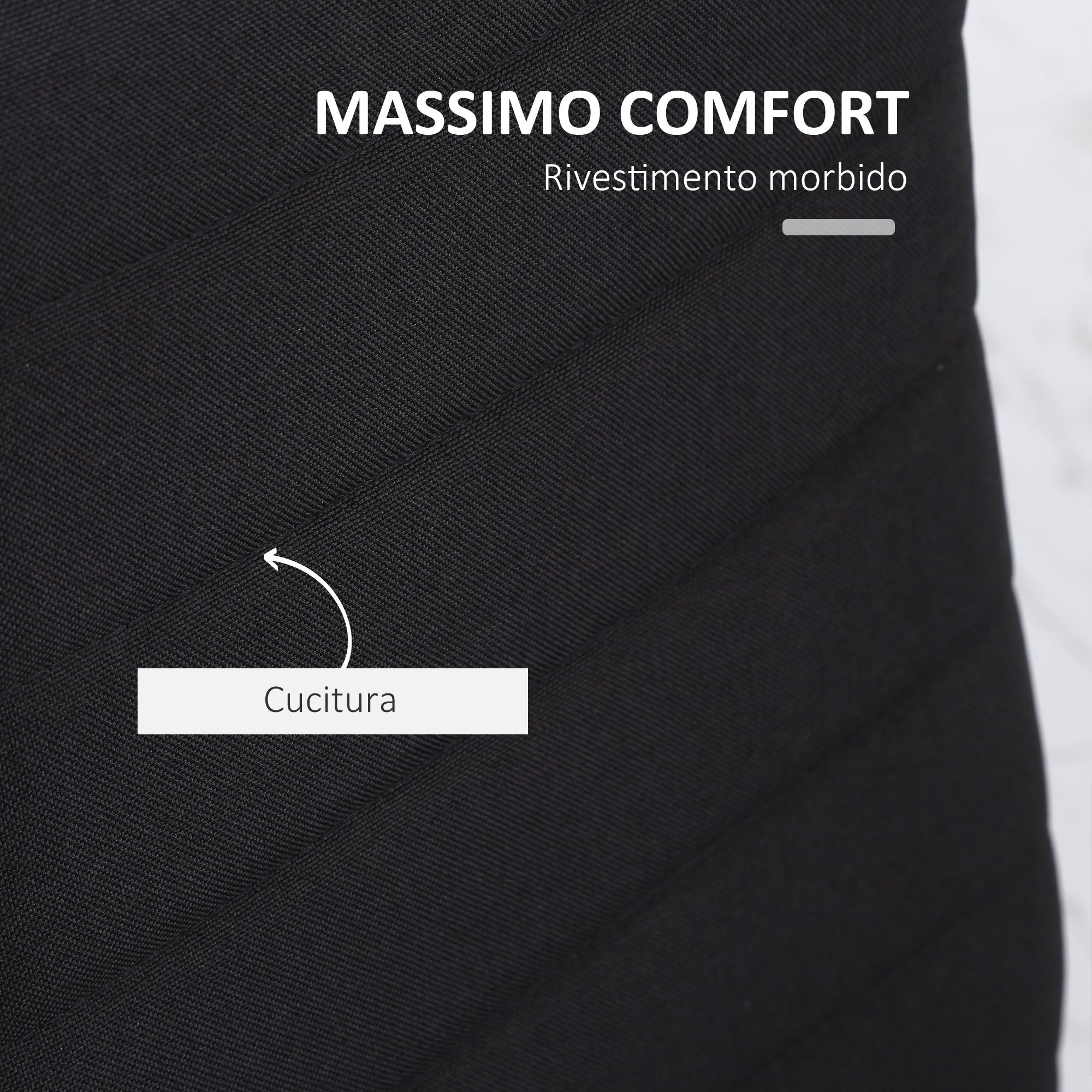 Easycomfort Set 4 Sedie Imbottite per Soggiorno o Sala da Pranzo, Sedie da Cucina Moderne, in Metallo e Tessuto black