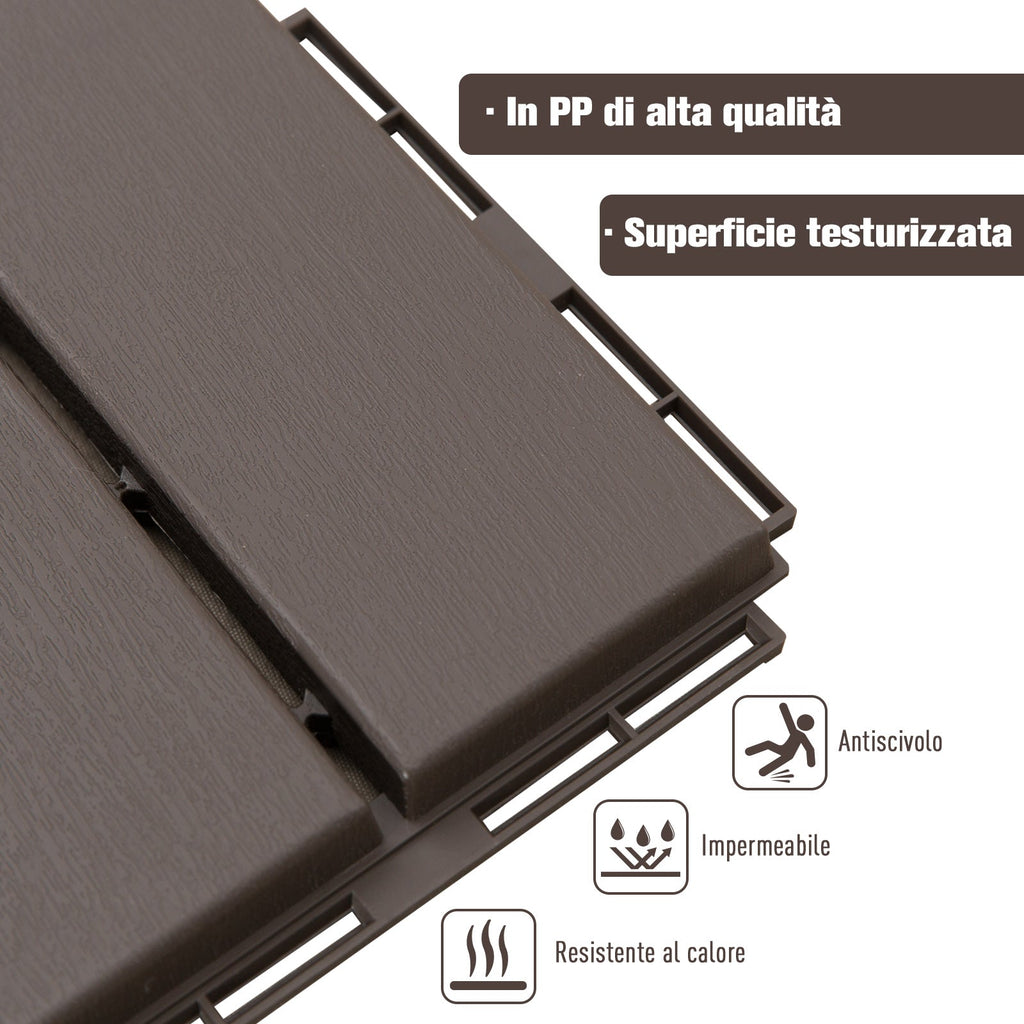 EasyComfort Set van 9 kliktegels Buitentegels 30 x 30 x 2cm — 0.81 m2