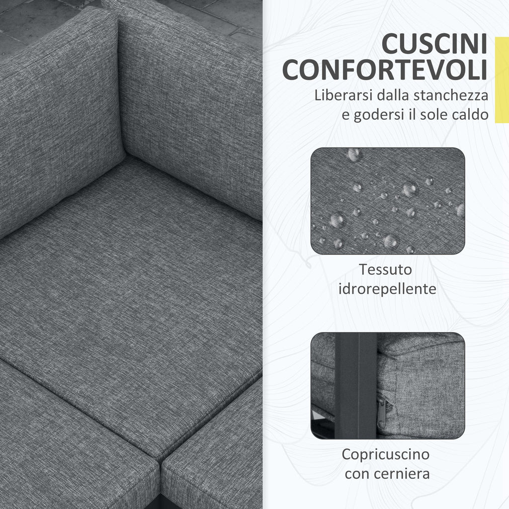EasyComfort Tuinset 4-delig – 2 zitbanken, hoekstoel en salontafel