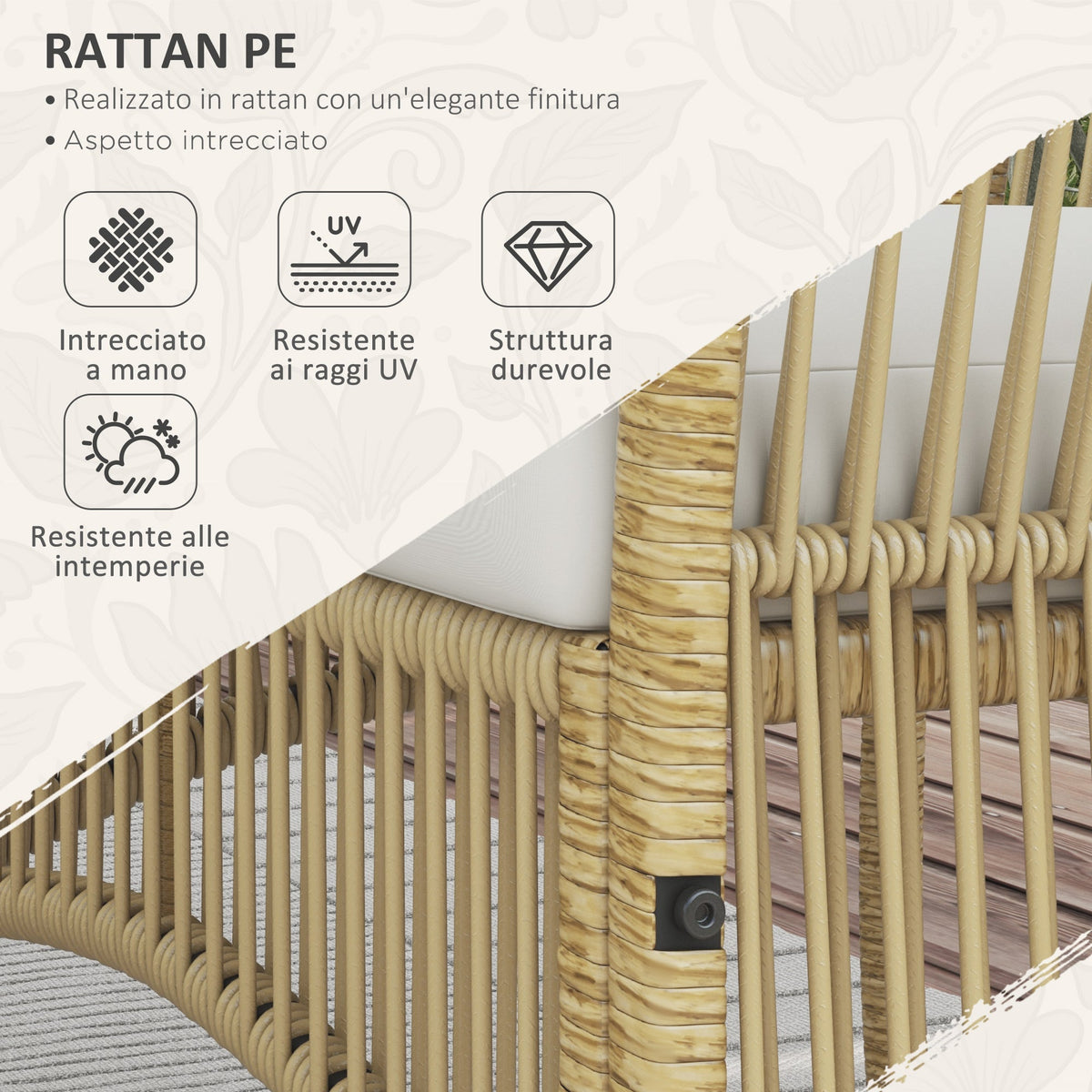 EasyComfort Tuinset Rattan 4-delig - 2 fauteuils, bank en salontafel