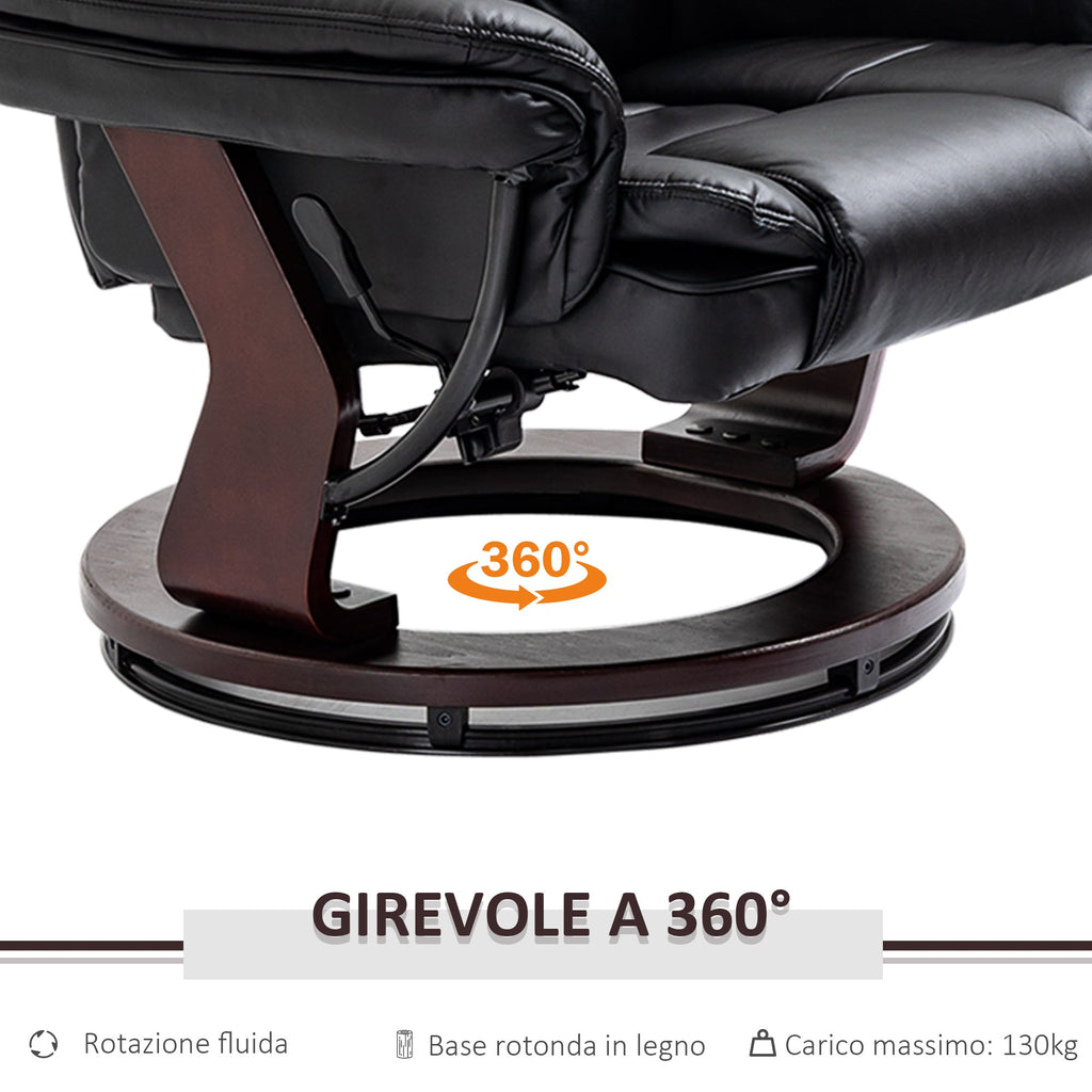 EasyComfort Relax fauteuilset met pouf, draaibaar 360° en verstelbaar