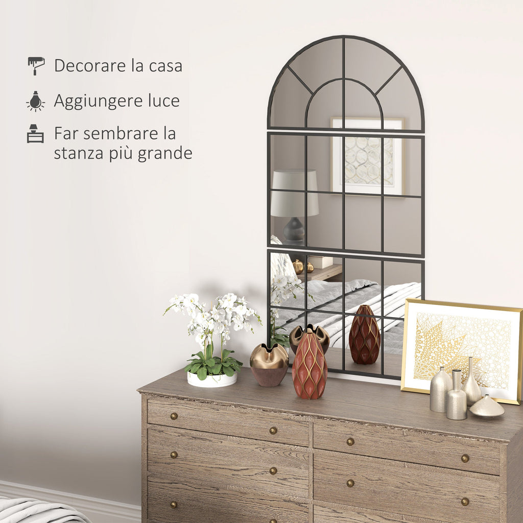 EasyComfort Arco wandspiegel set (3-delig) 76x43 cm, zwart