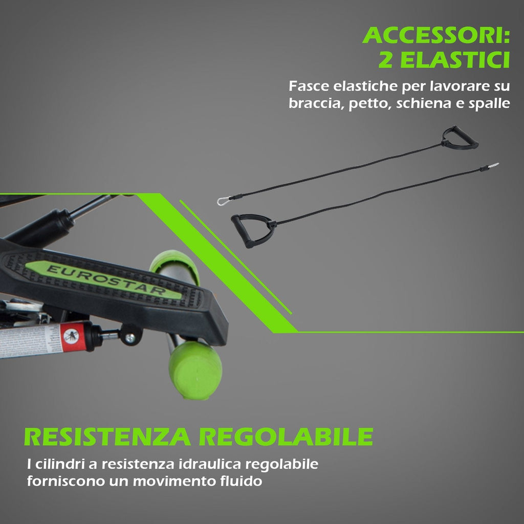 EASYCOMFORT Stepper Professionale Fitness with Manubrio e Corde, 40x48x118cm