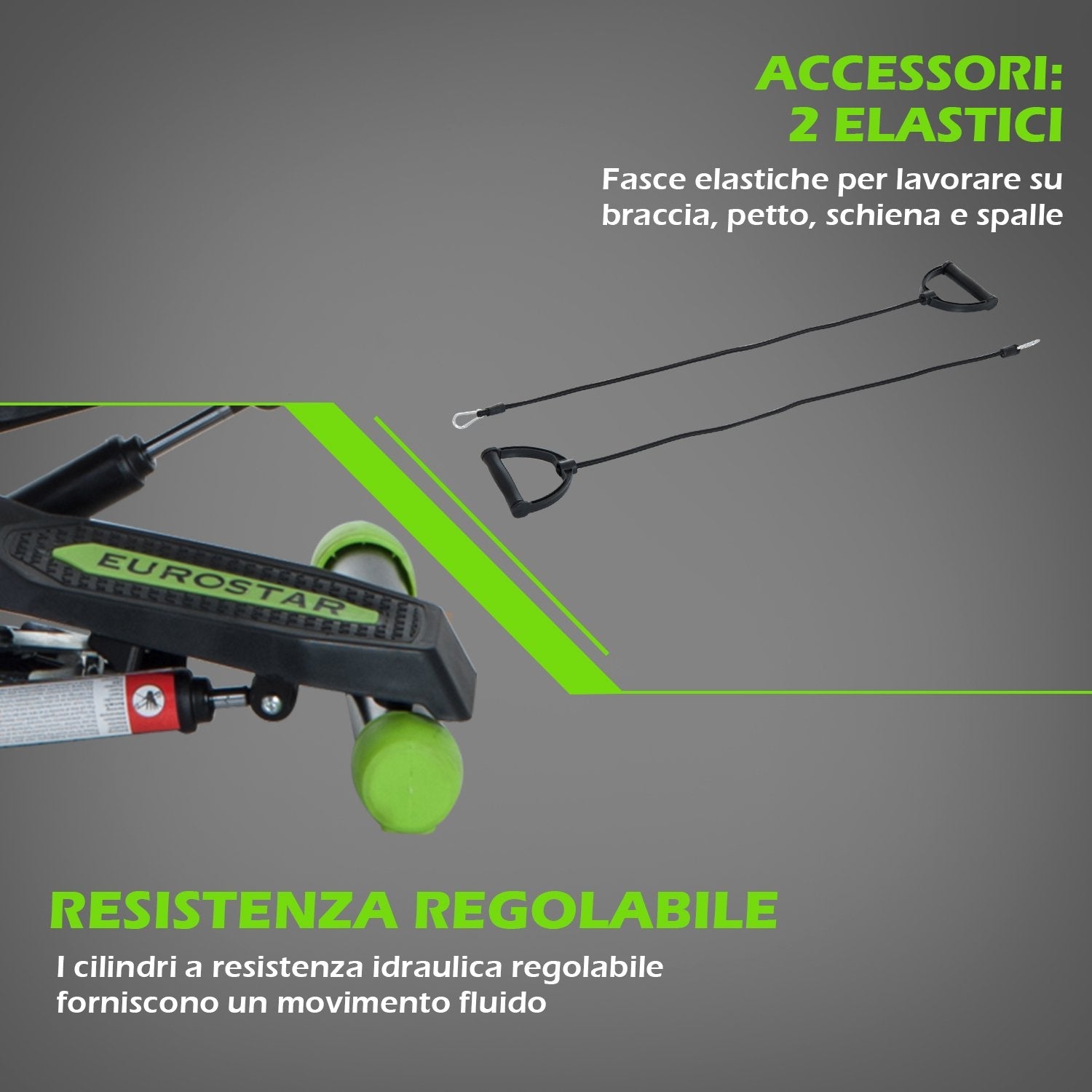 EASYCOMFORT Stepper Professionale Fitness with Manubrio e Corde, 40x48x118cm