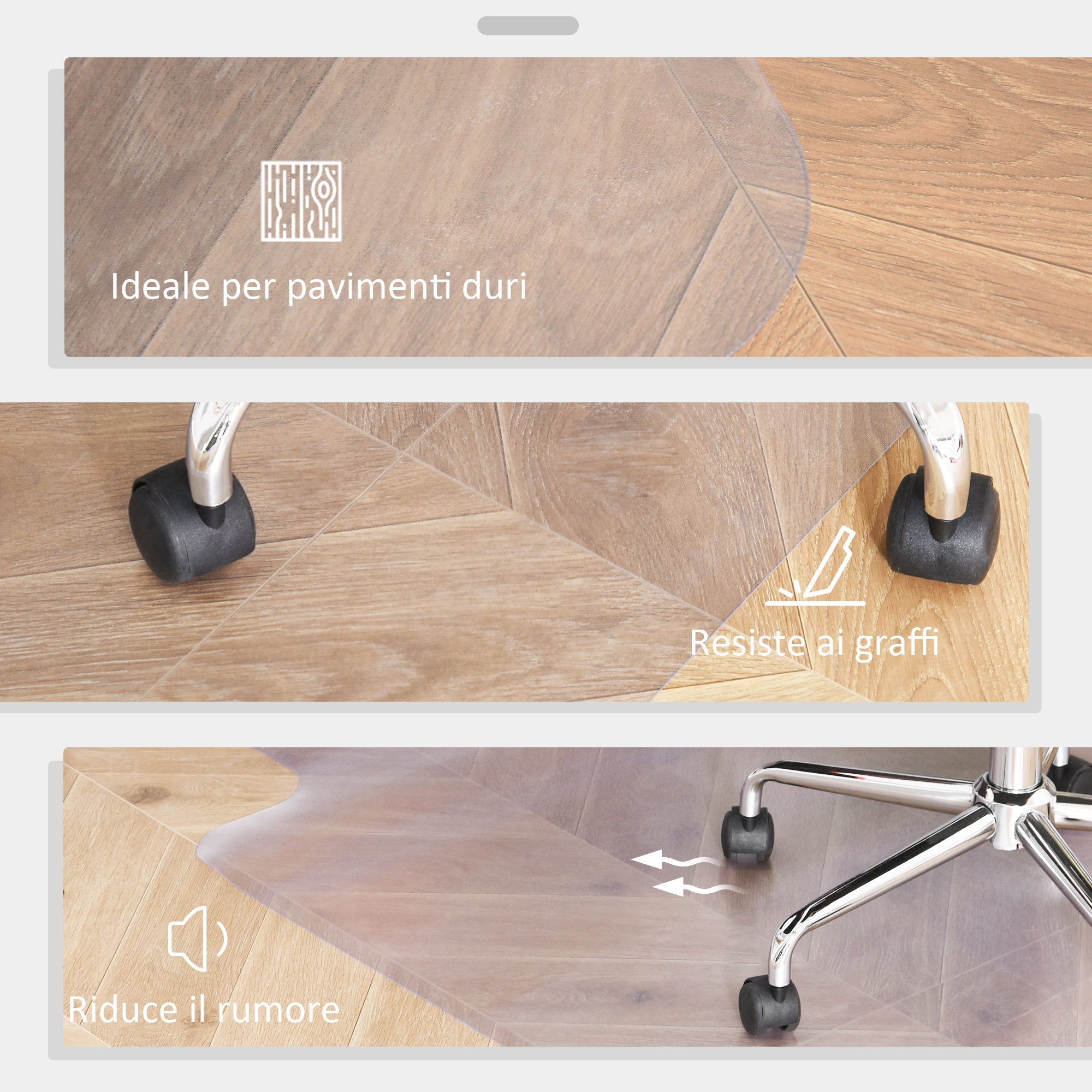 EasyComfort vloermat voor bureaustoel 90x120 cm transparant