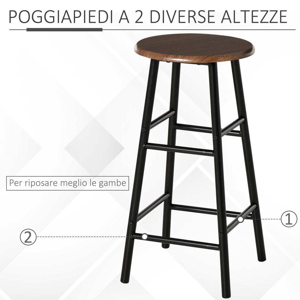 Easycomfort Tavolo Alto with 2 Sgabelli per Cucina, Soggiorno, Bar, Struttura in Acciaio with Poggiapiedi e Mensola
