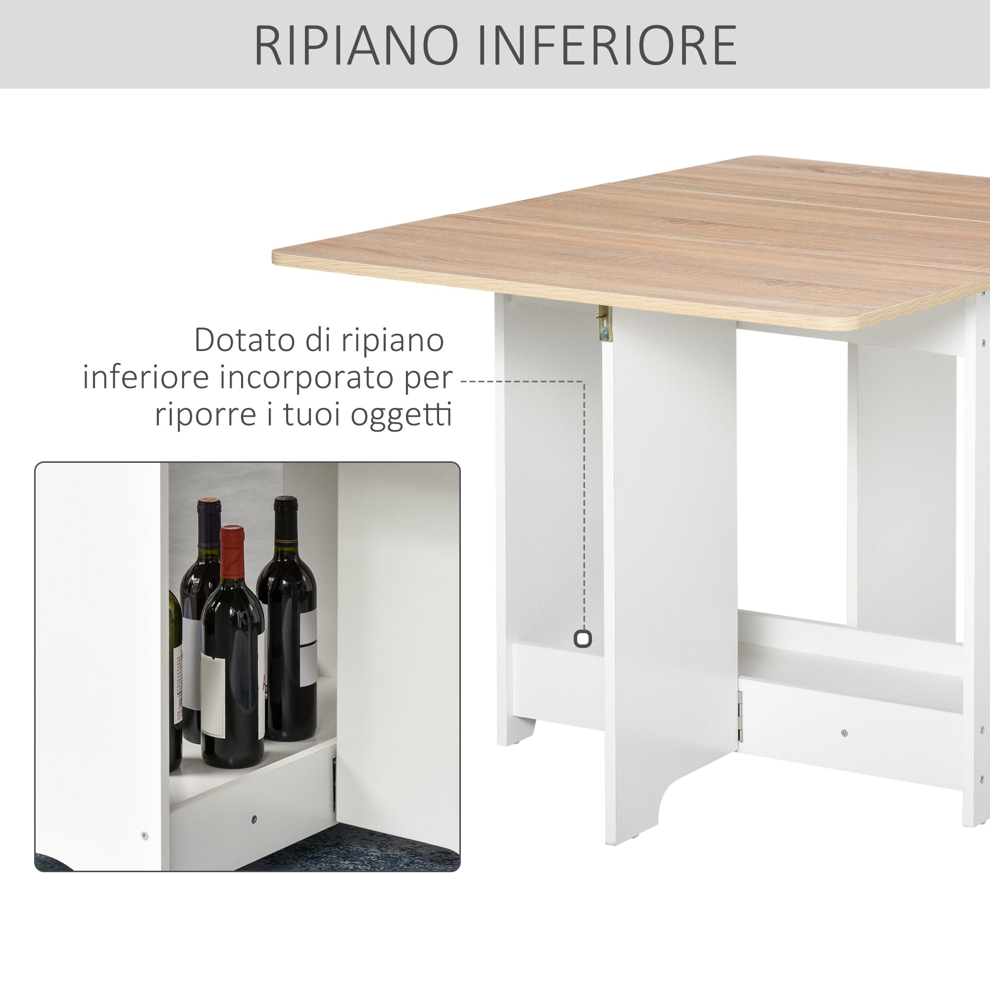 EasyComfort Tavolo Consolle a Ribalta opklapbare tafel 118x80x72 cm