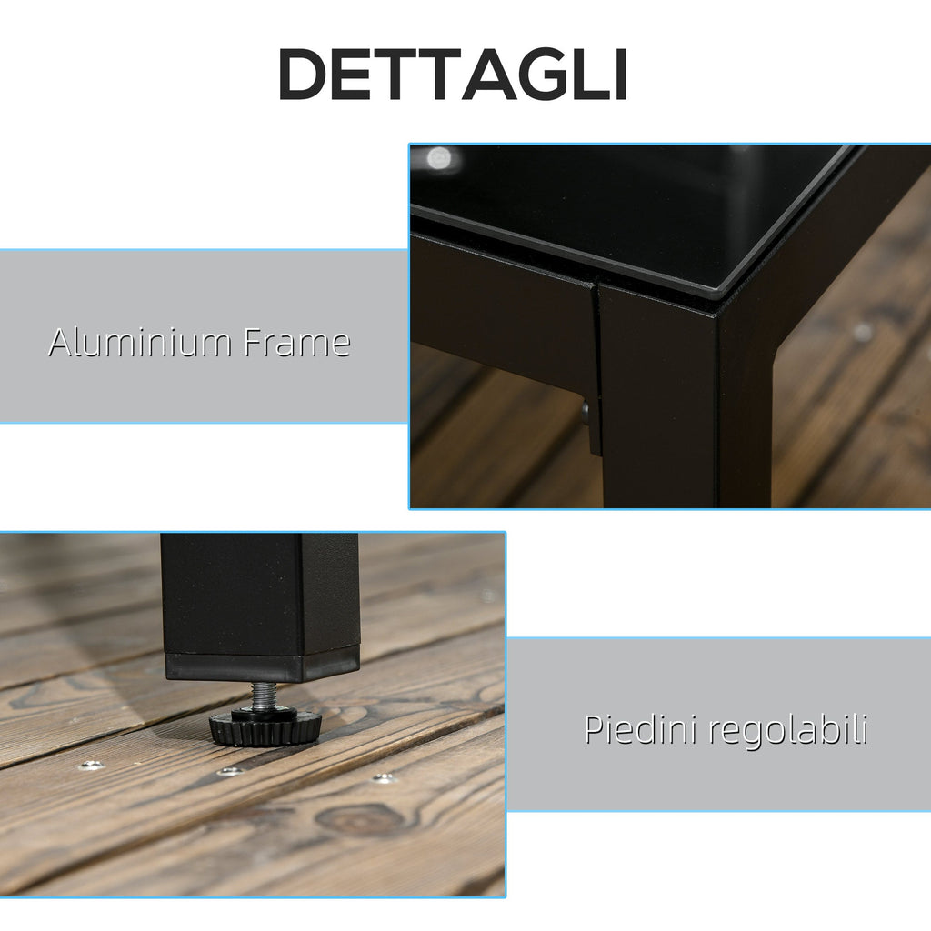 EasyComfort rechthoekige tuintafel 180x80 cm voor 8 personen