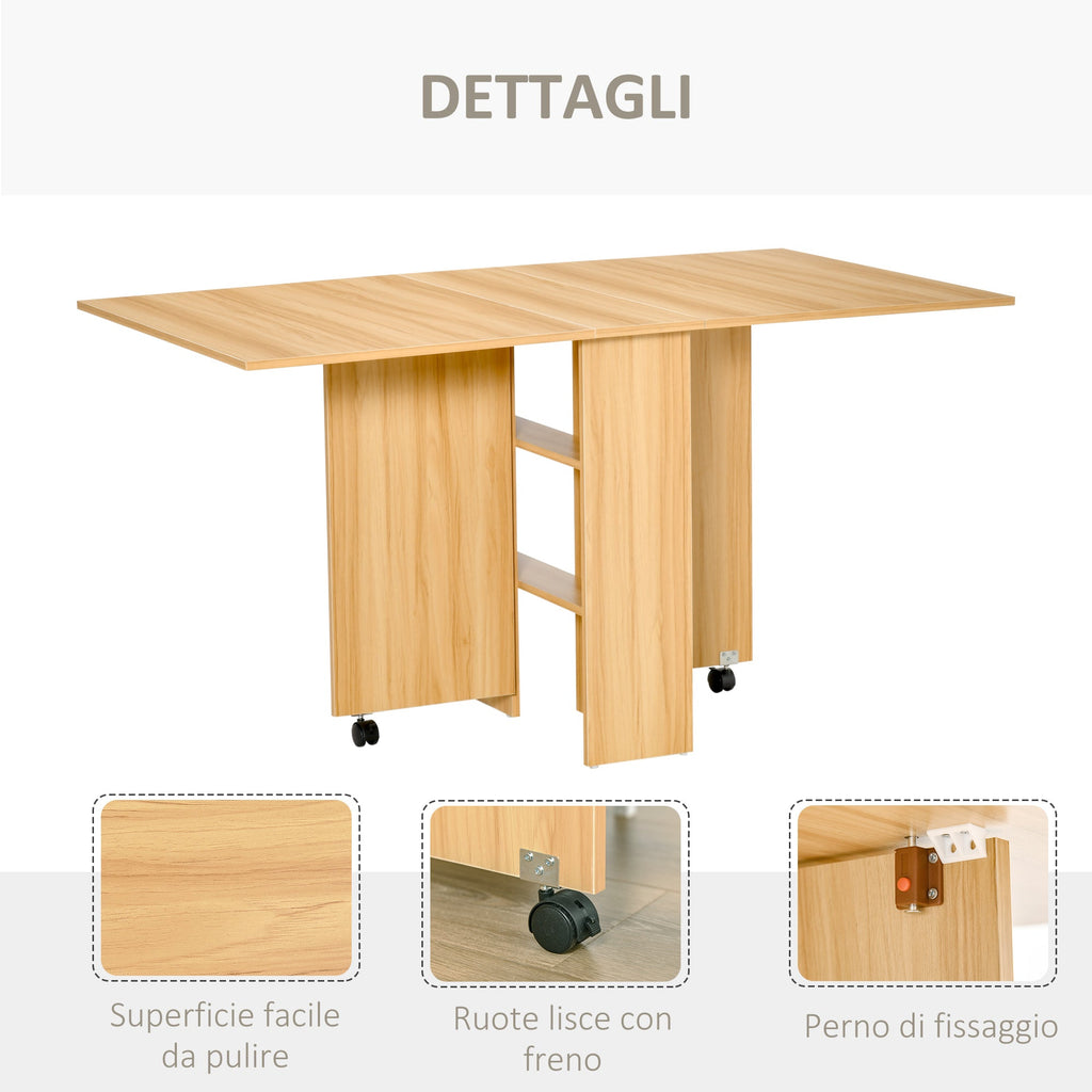 EasyComfort Tavolo opvouwbare eettafel 4-6 personen, 140×80×74 cm