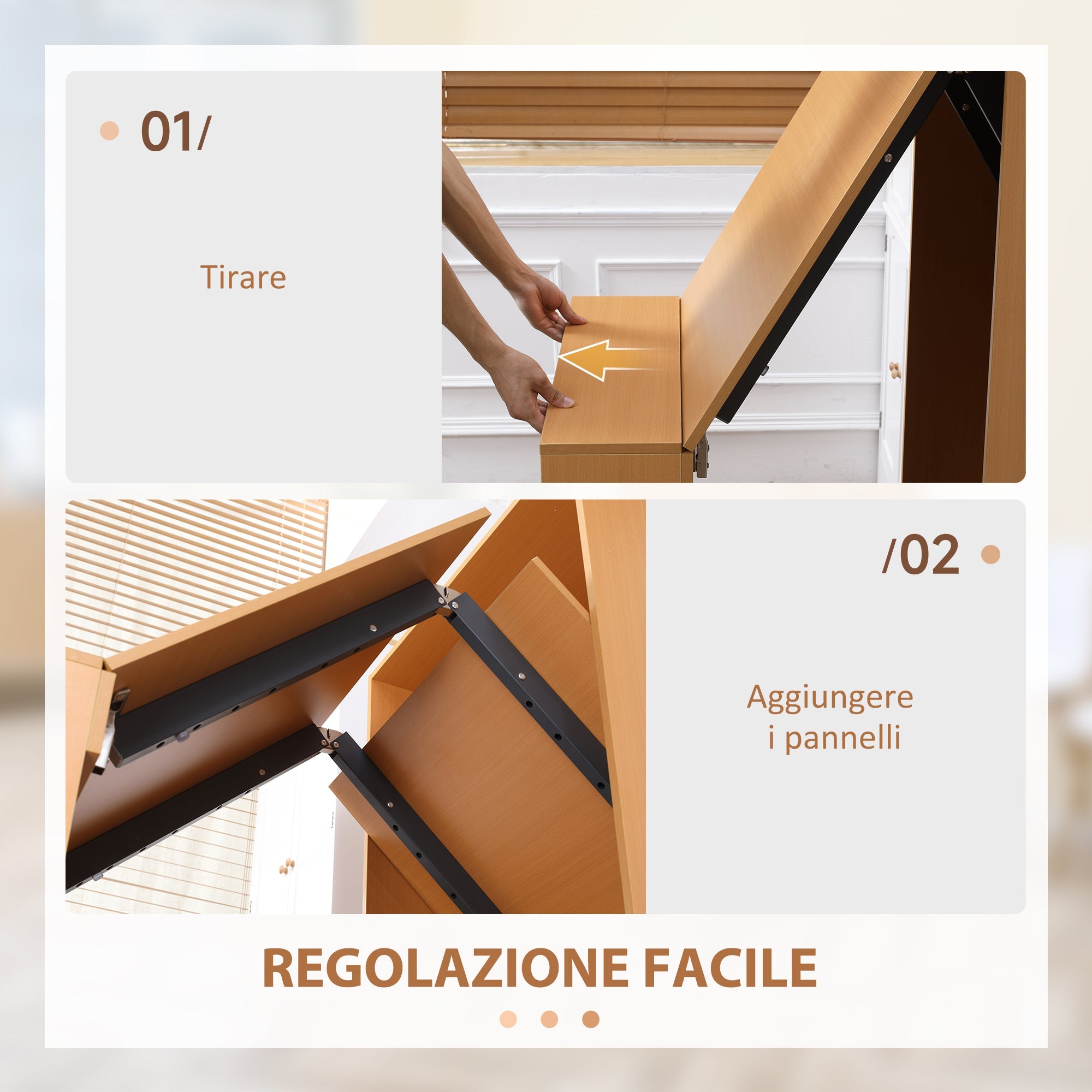 EasyComfort Tavolo Pieghevole - Vouwtafel voor 3 personen, 75x144x144,5 cm