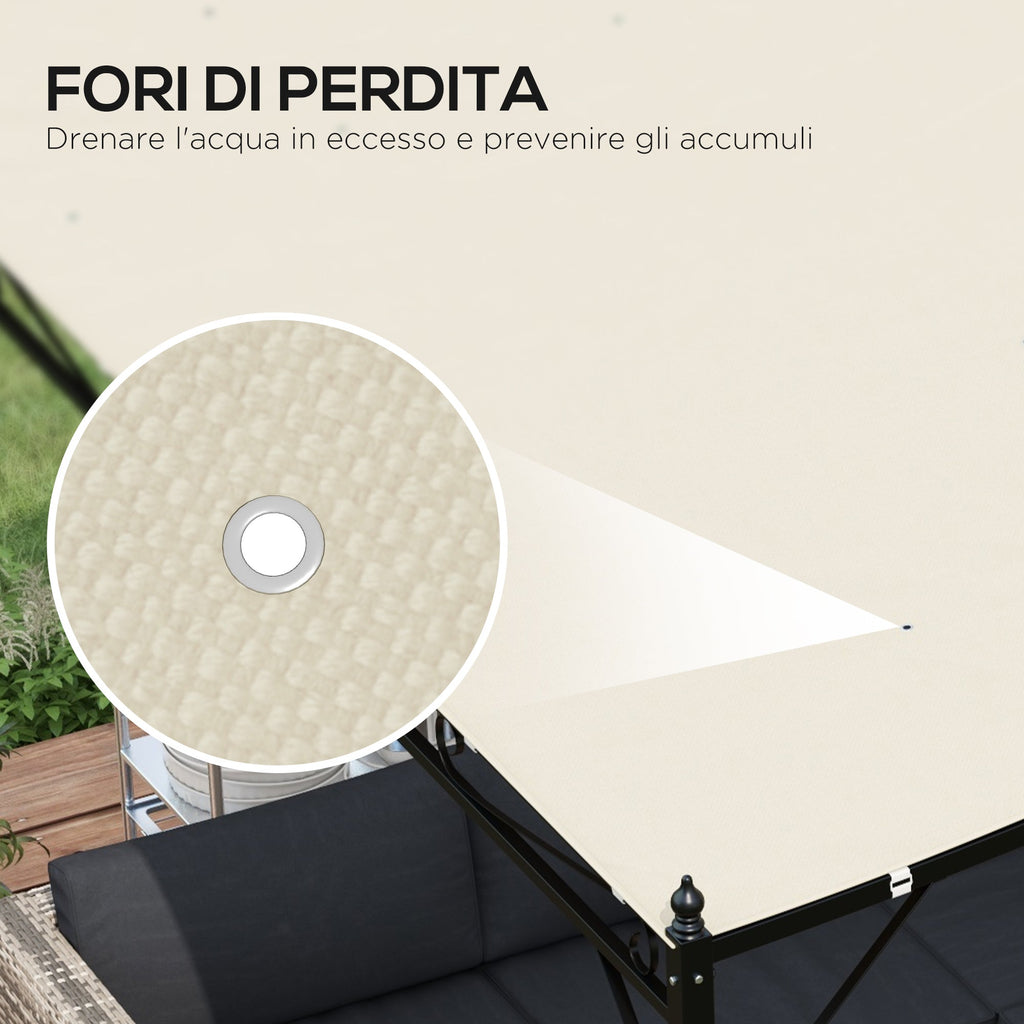 EasyComfort vervangingszeil voor pergola 2.5x3 m - 8 afwateringsgaten, beige