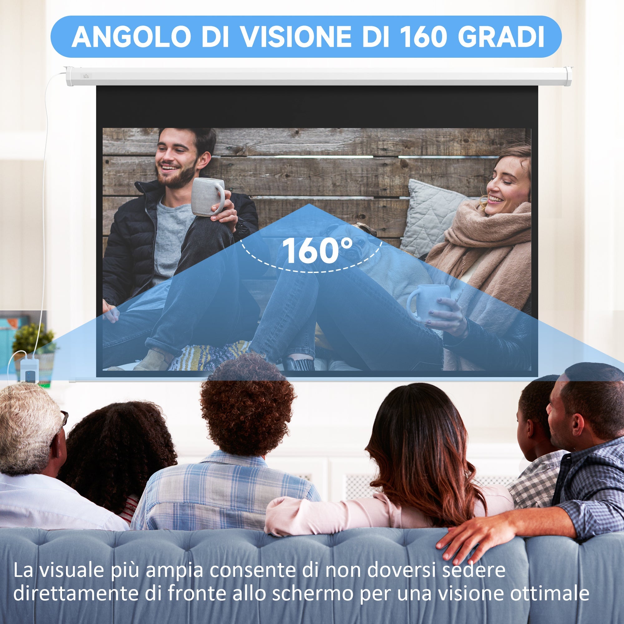 EasyComfort 84" elektrisch projectiescherm 16:9 met afstandsbediening