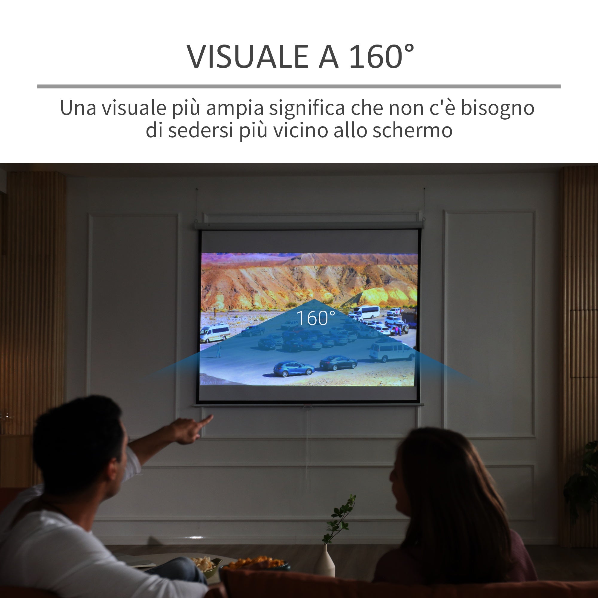 EasyComfort 100" projectiescherm 16:9/4:3 verstelbaar