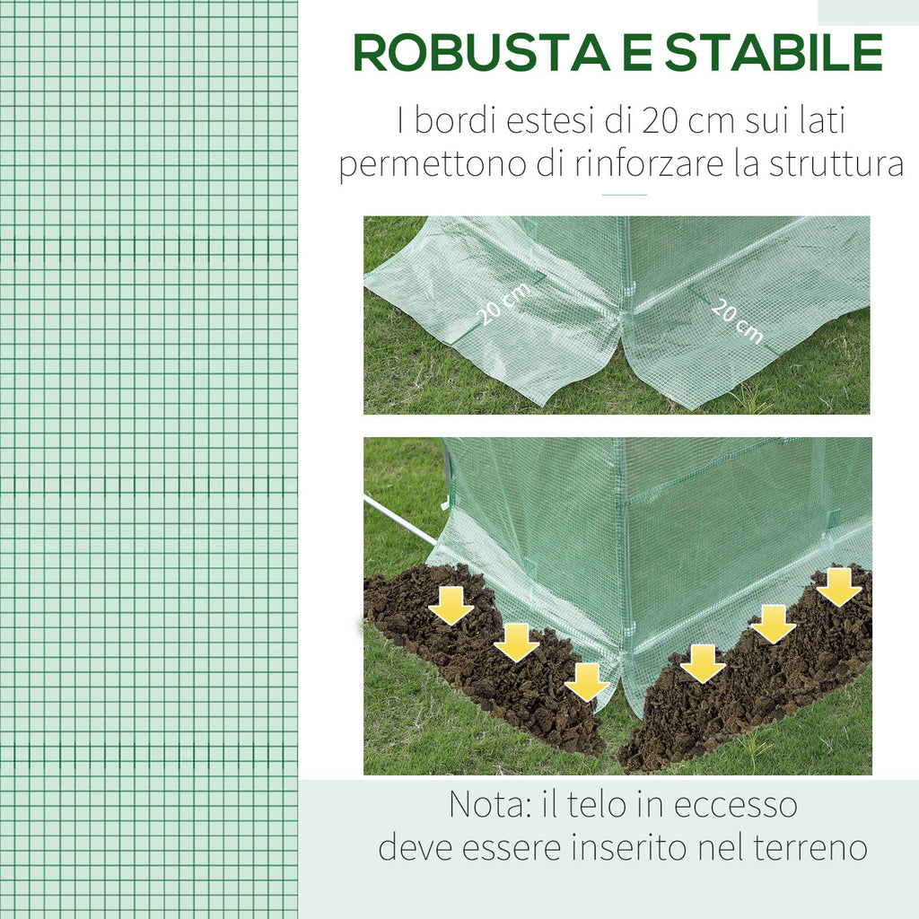 EasyComfort kasdoek PE 3x2x2 m, 6 vensters, oprolbare deur
