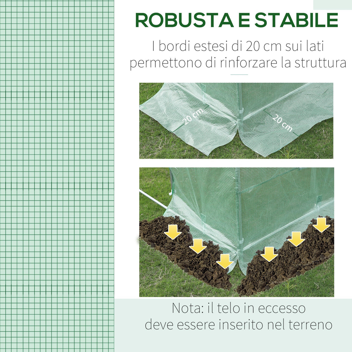 EasyComfort kasdoek PE 3x2x2 m, 6 vensters, oprolbare deur