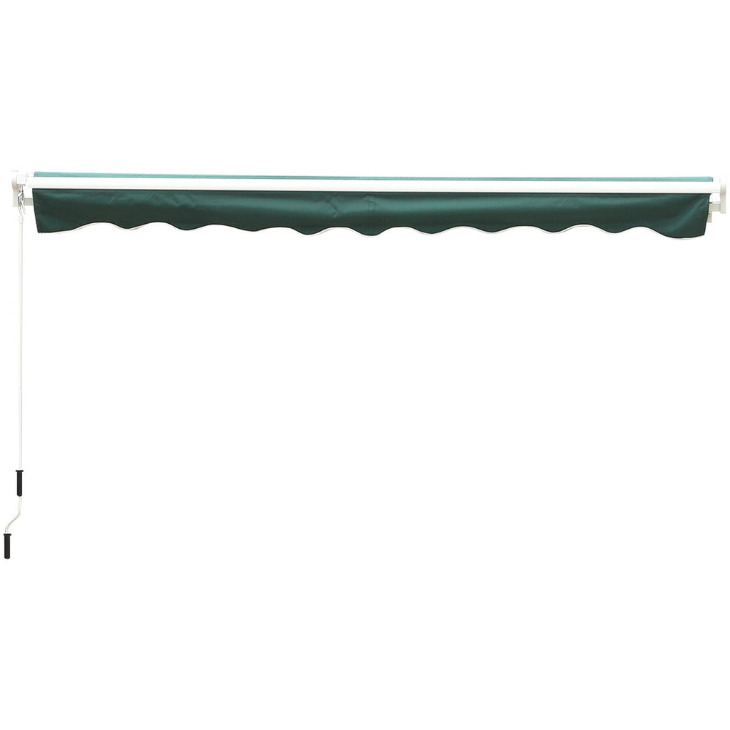 EASYCOMFORT Roller Awning with Crank, in Aluminum and Polyester, 3x2.5m, Dark Green