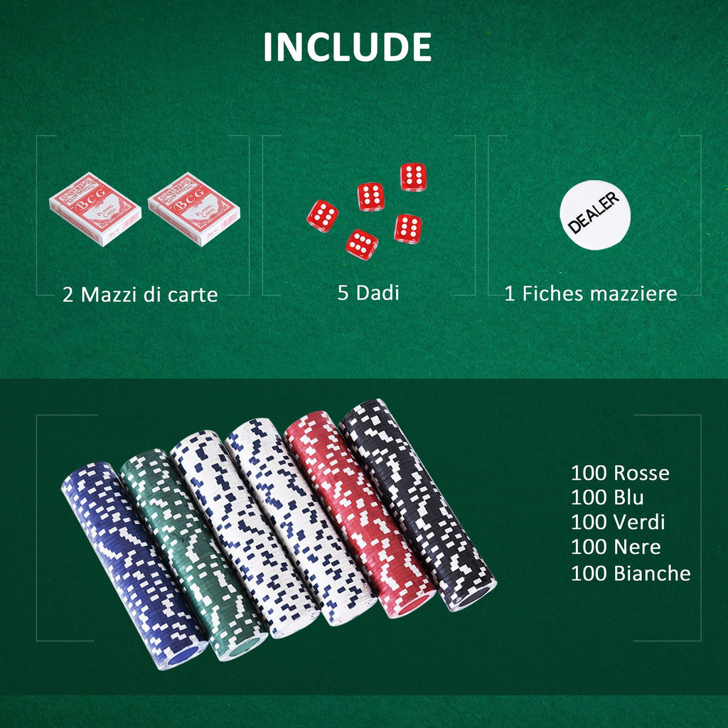 EasyComfort pokerset aluminium koffer – 500 fiches, 2 kaartspellen