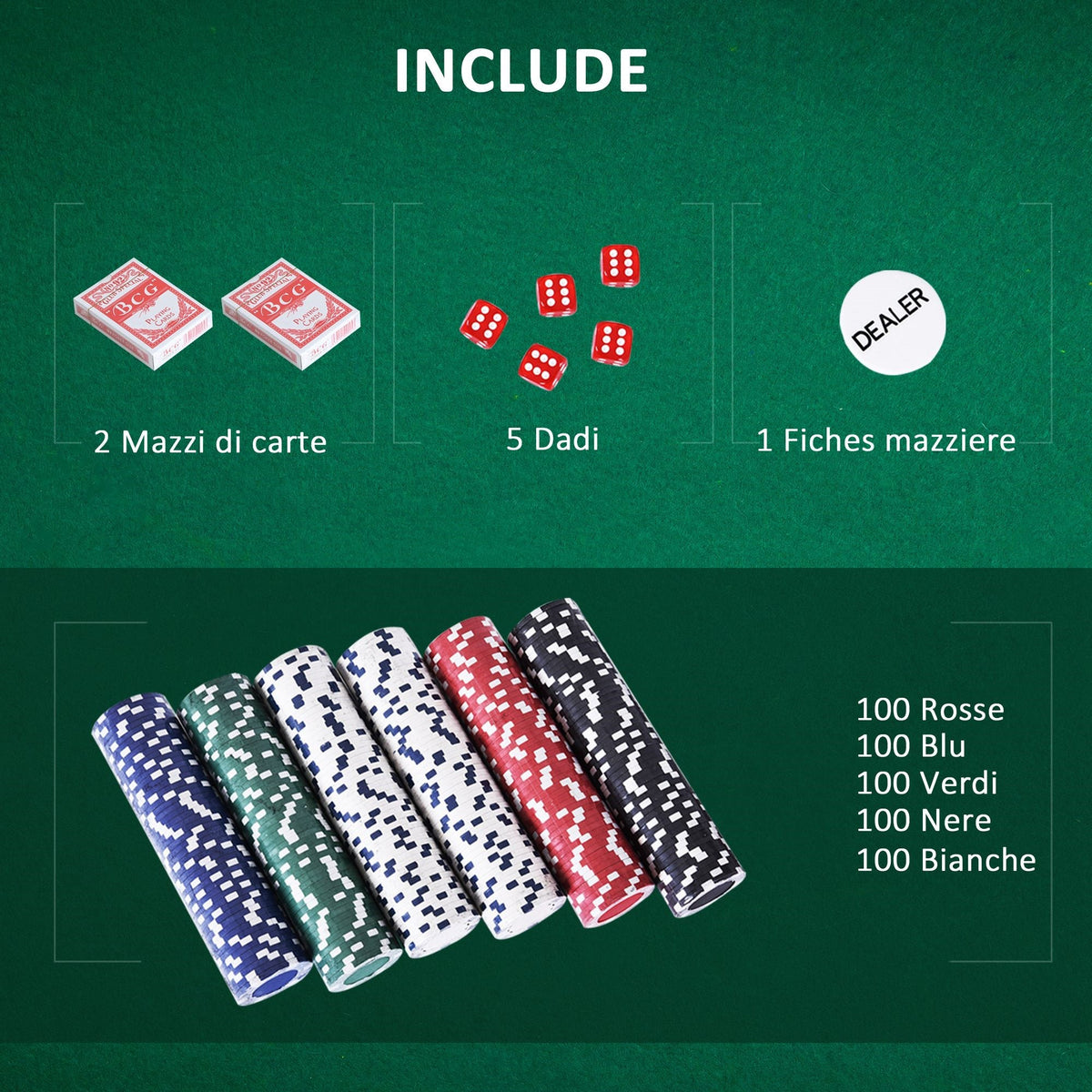 EasyComfort pokerset aluminium koffer – 500 fiches, 2 kaartspellen