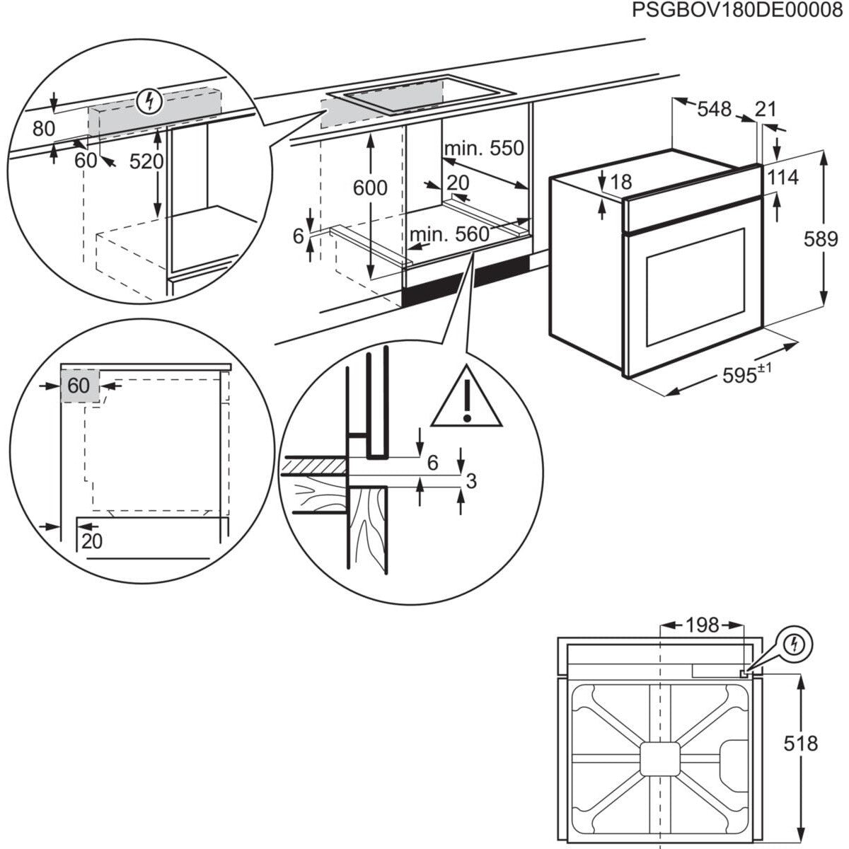 Forno da Incasso Electrolux SteamCrisp LOC5H40X2 72 Litri Classe A (A58,9xL59,6xP56,9) Inox
