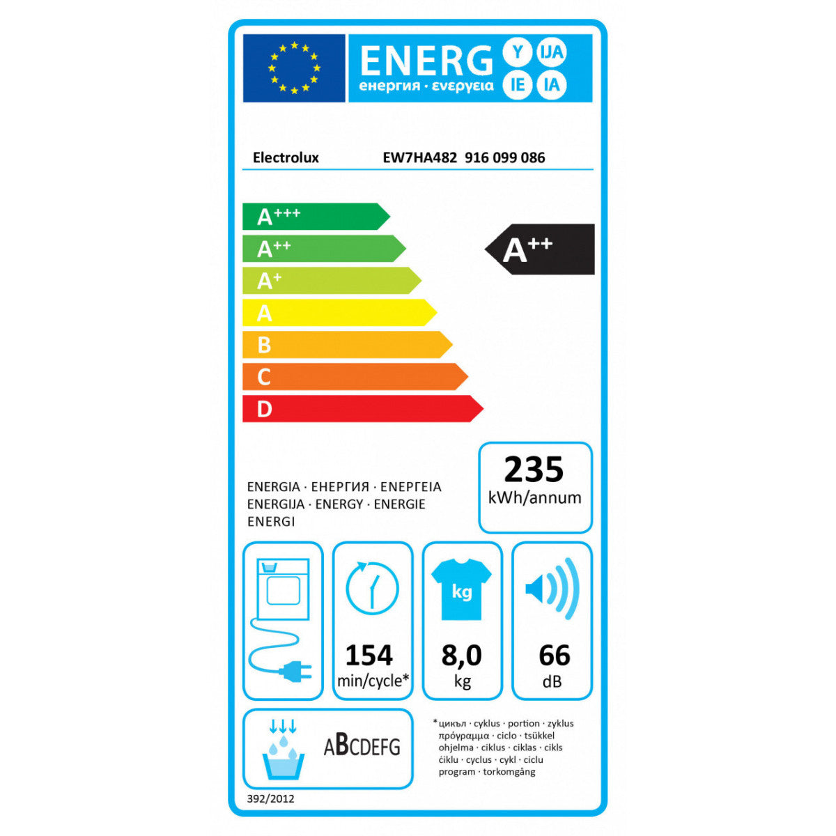Asciugatrice a Pompa di Calore Hotpoint Ariston Délica HPTS 74D BS IT 7 Kg Classe C (A84,6xL59,7xP54,5) Bianco