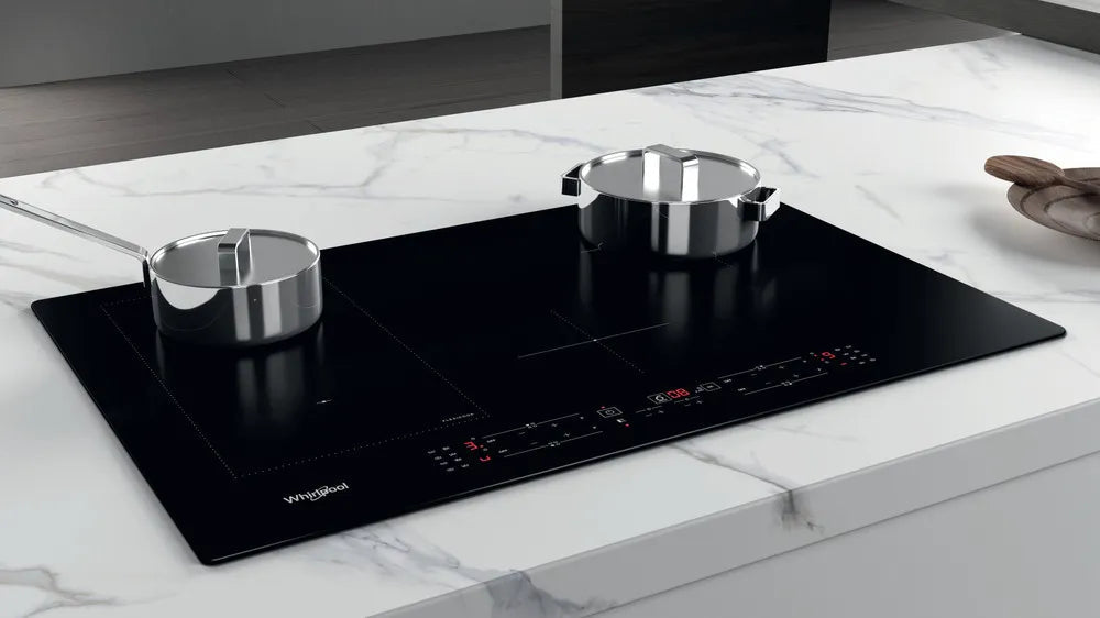 Whirlpool WLB2977NE Induction Hob 4 Burners in Black Glass (WxD): 77x54 FlexiCook Booster WL B2977 NE