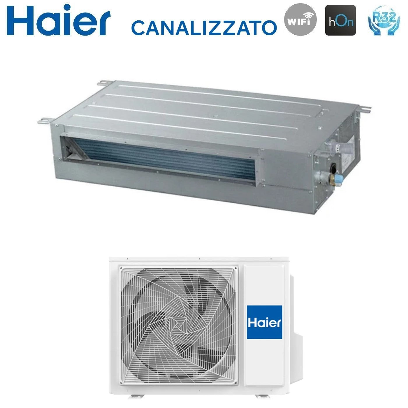Haier Inverter Air Conditioning Ducted Slim Low Head 24000 Btu AD71S2SS1FA + 1U71S2SR2FA R-32 Integrated Wi-Fi A++/A