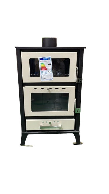 AREA OCCASIONI Stufa A Legna Con Forno Marika Beige 22 Kw L50,5xp58,5xh91,5