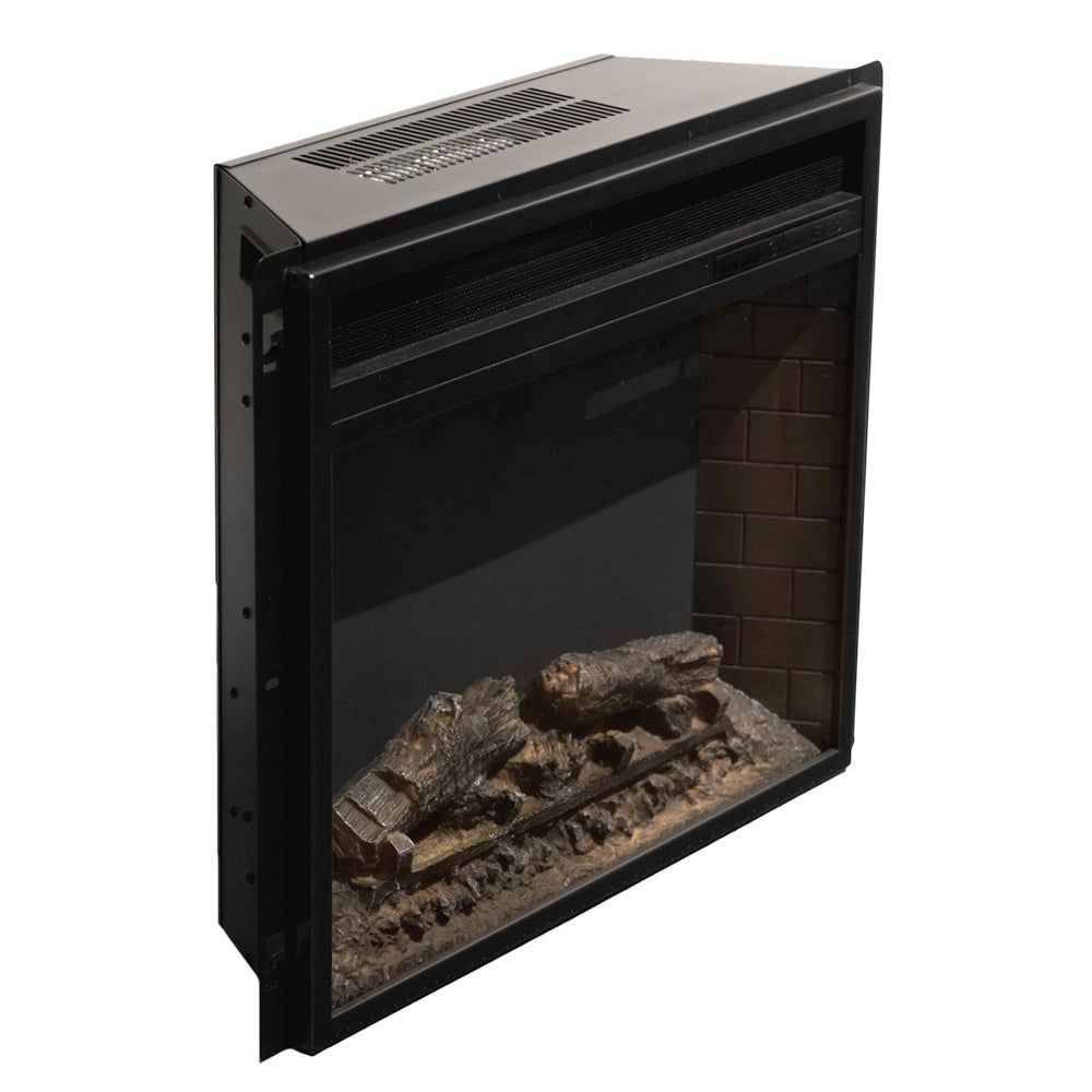 Camino elettrico caminetto da terra CAMBRIDGE in legno white L110 x P25 x H95