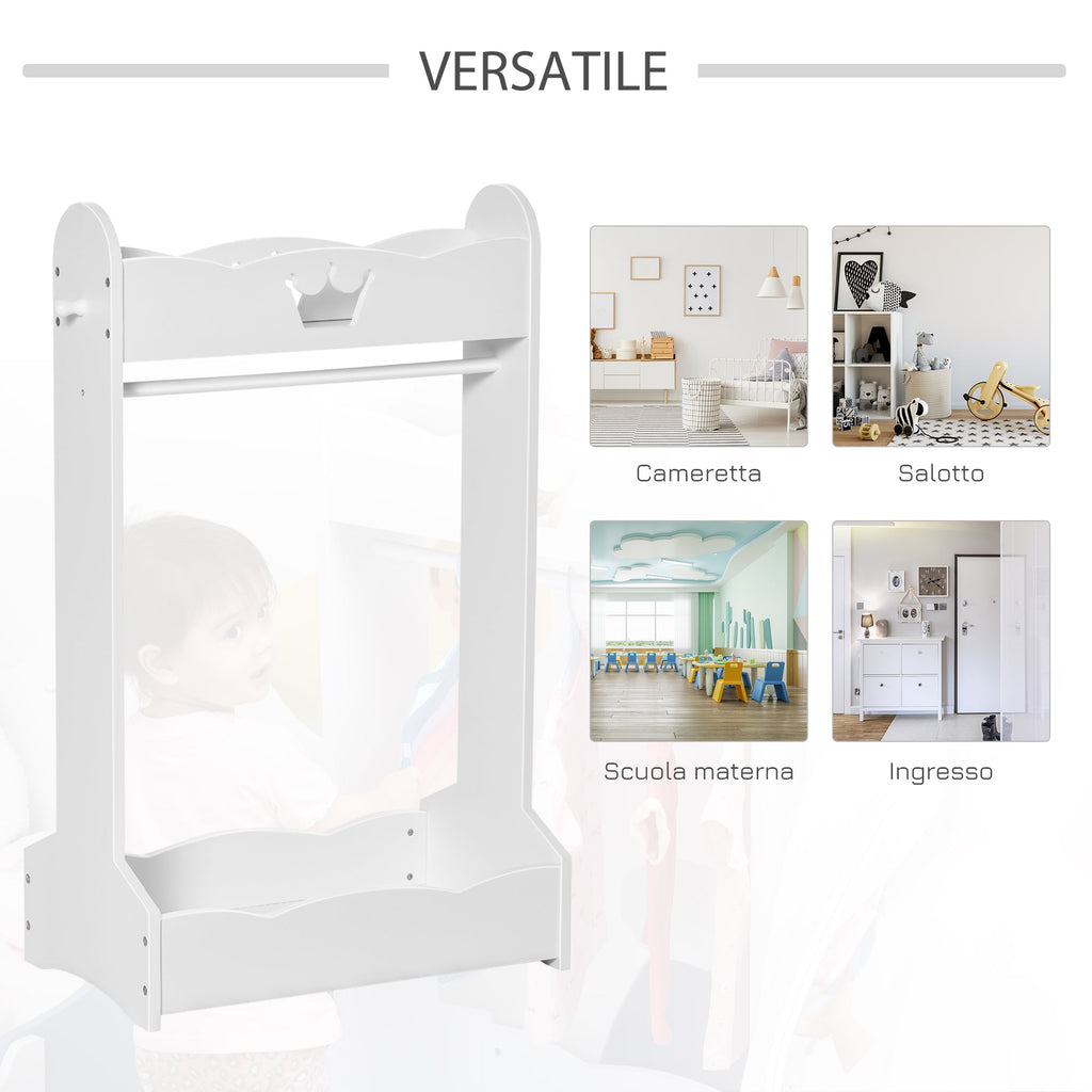 EasyComfort kinderkapstok met planken en zijhaken - wit