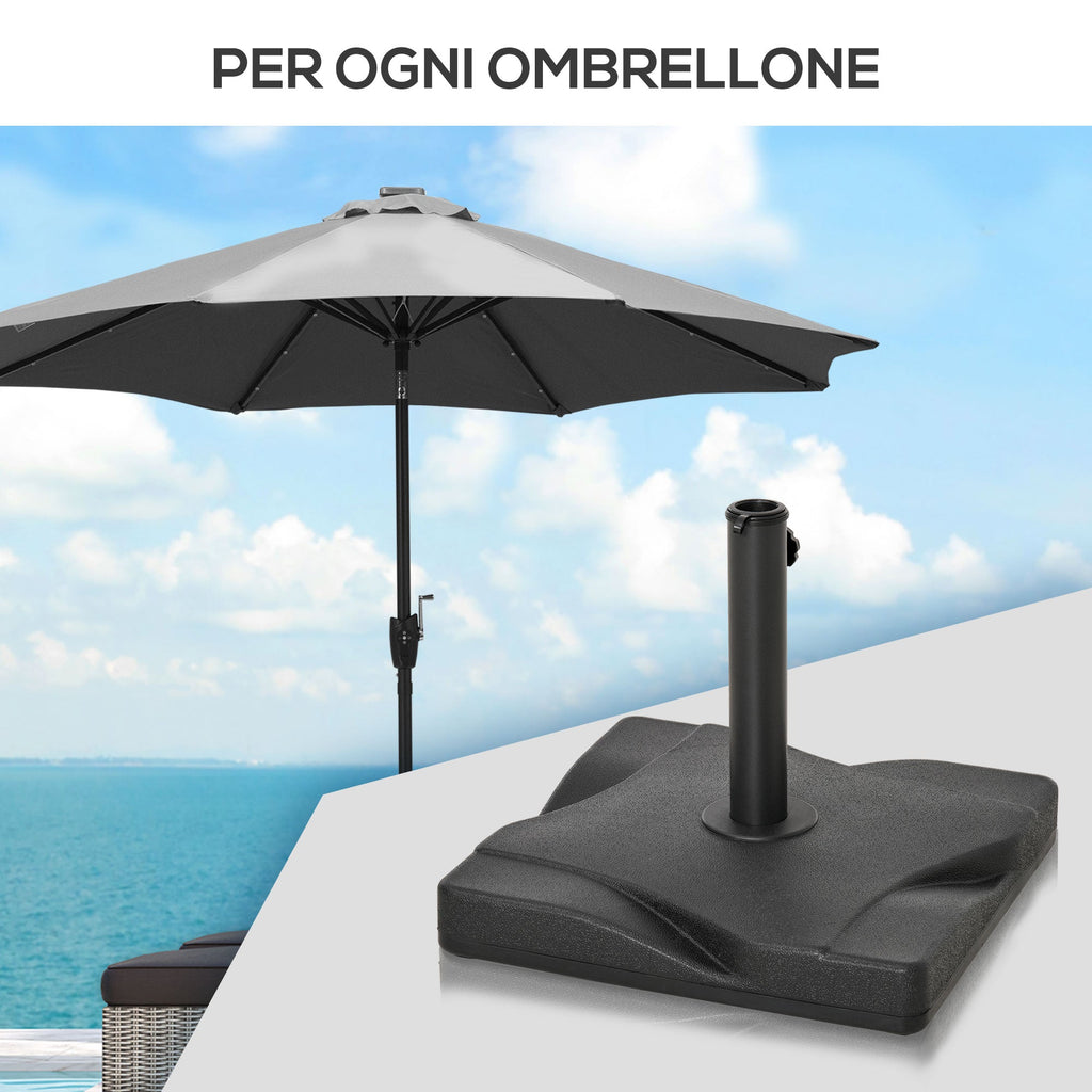 EasyComfort Basis voor parasol 20 kg voor palen Ø30/35/38 mm, 41.5x41.5x35cm