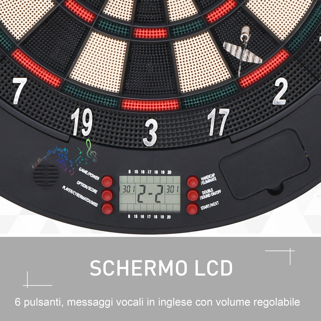 Easycomfort Bersaglio Freccette Elettronico per 8 Giocatori with 6 Freccette, Schermo LCD, 2 Porte e 26 Modalità di Gioco