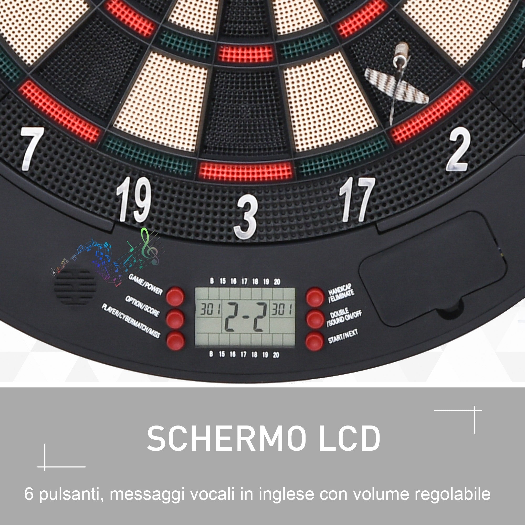 Easycomfort Bersaglio Freccette Elettronico per 8 Giocatori with 6 Freccette, Schermo LCD, 2 Porte e 26 Modalità di Gioco